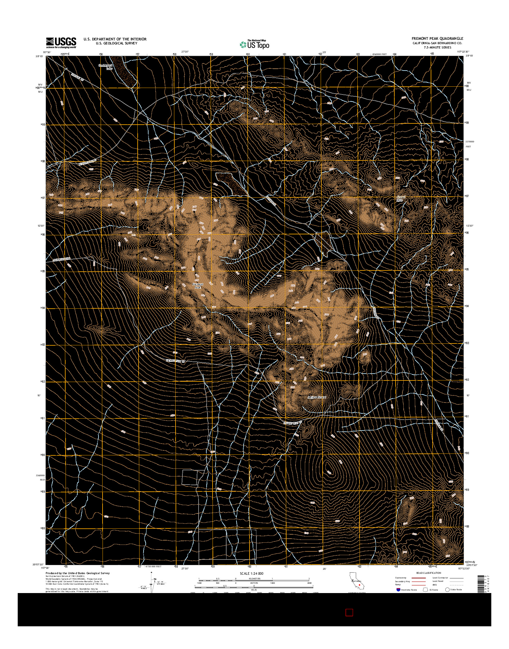 USGS US TOPO 7.5-MINUTE MAP FOR FREMONT PEAK, CA 2015