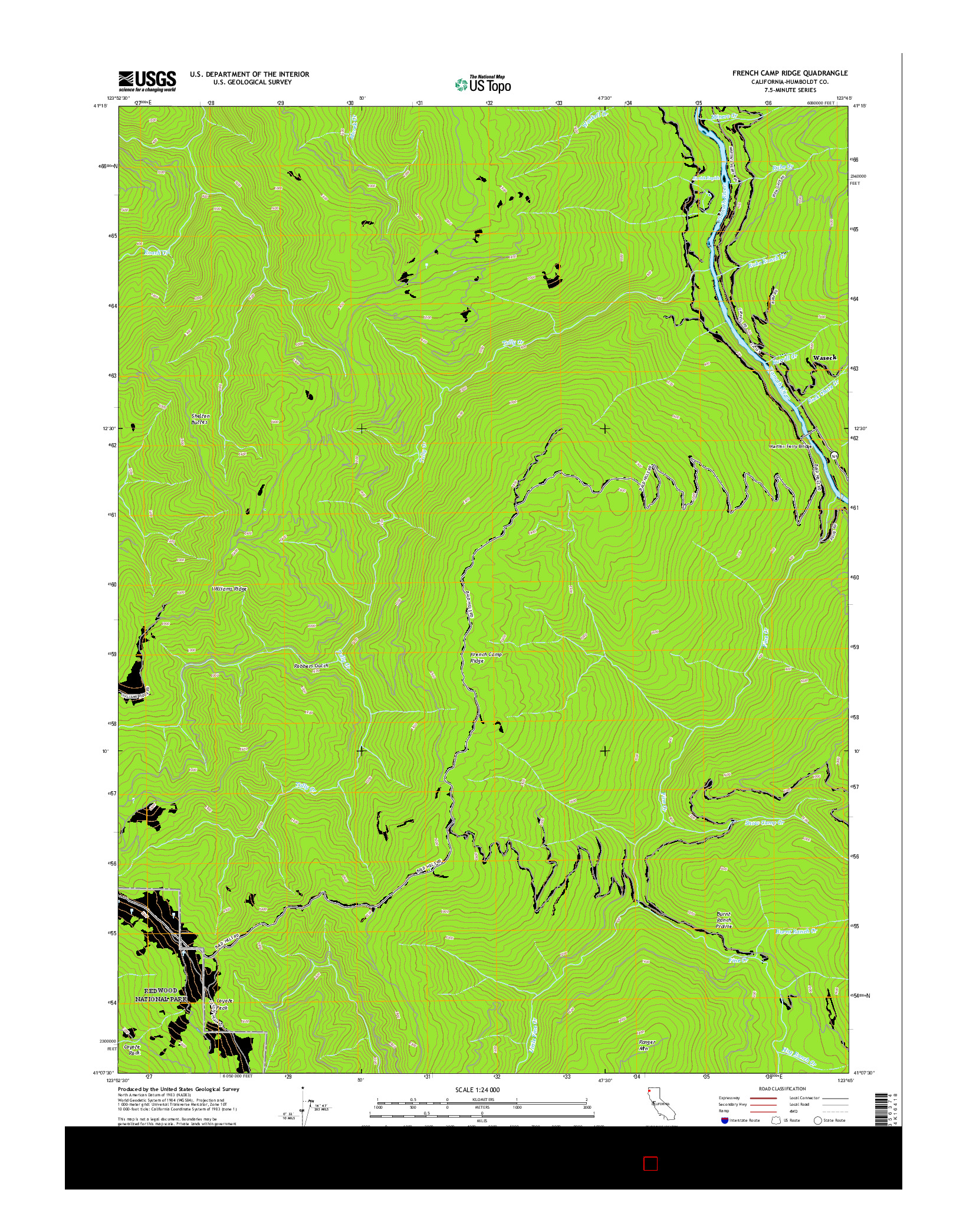 USGS US TOPO 7.5-MINUTE MAP FOR FRENCH CAMP RIDGE, CA 2015