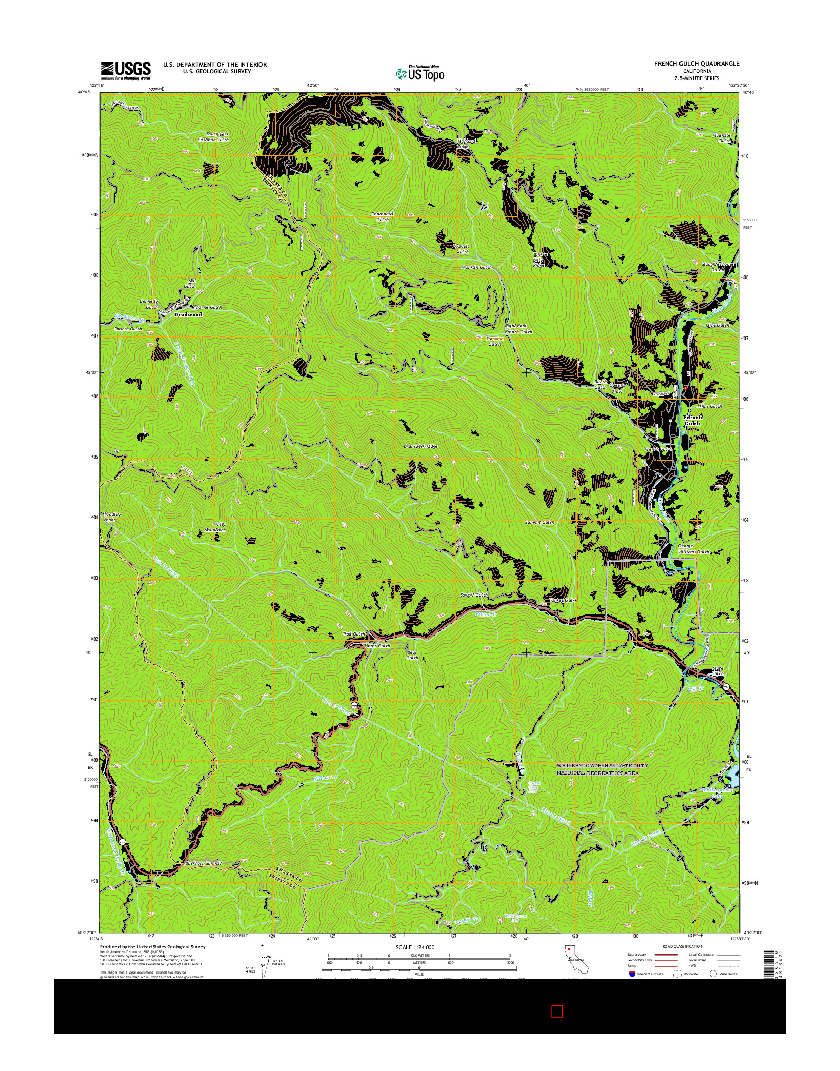 USGS US TOPO 7.5-MINUTE MAP FOR FRENCH GULCH, CA 2015