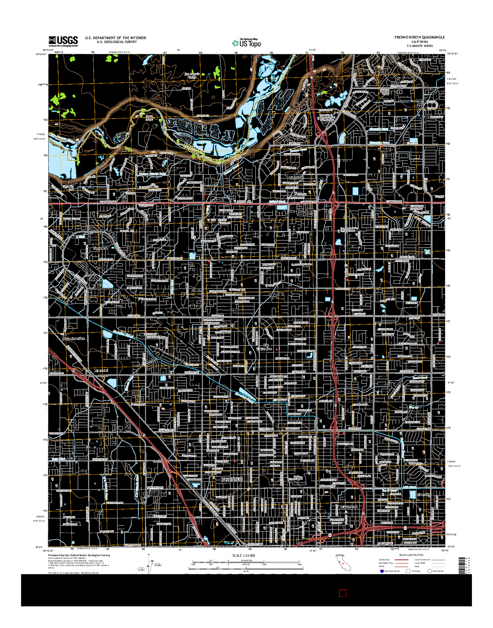 USGS US TOPO 7.5-MINUTE MAP FOR FRESNO NORTH, CA 2015