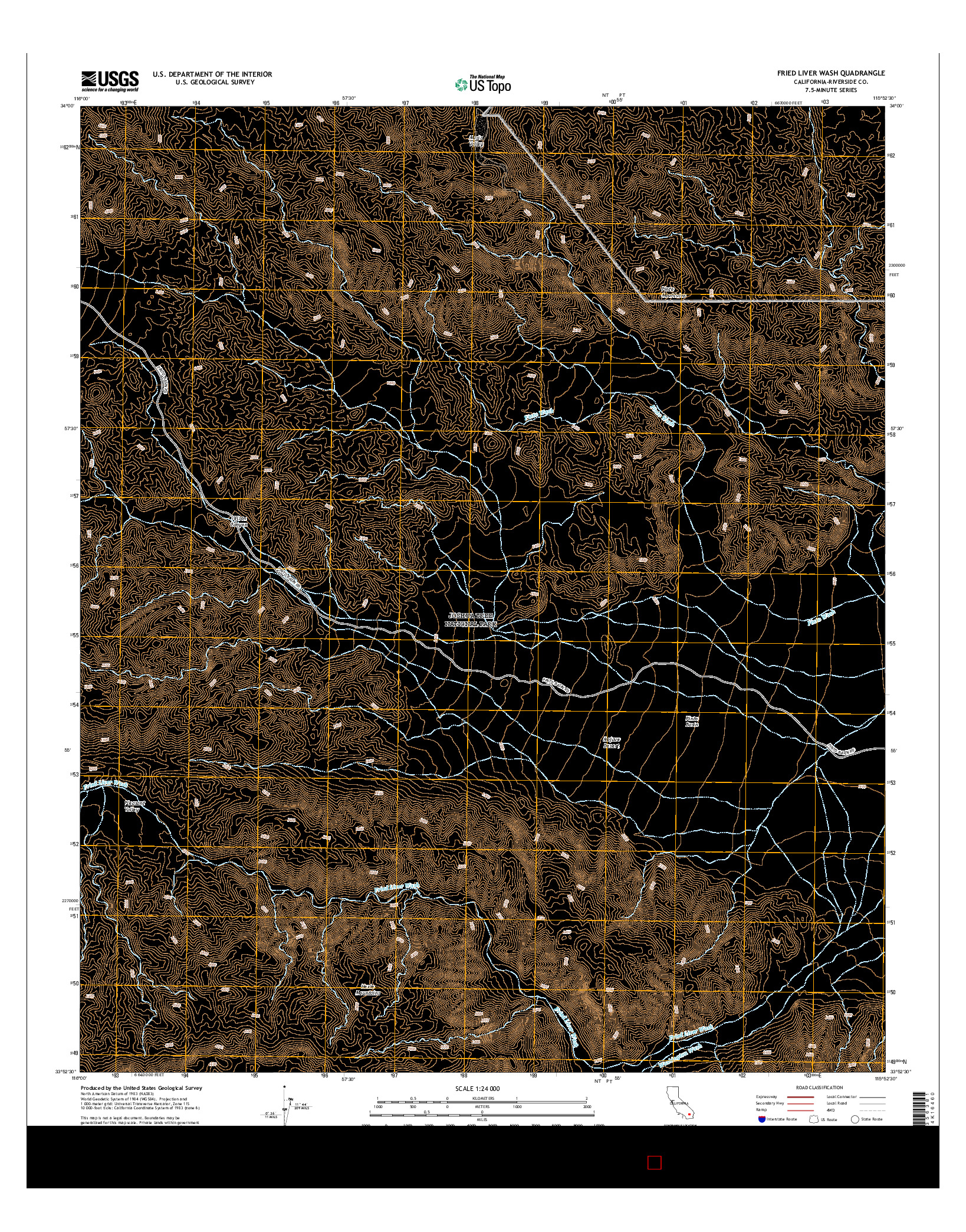 USGS US TOPO 7.5-MINUTE MAP FOR FRIED LIVER WASH, CA 2015