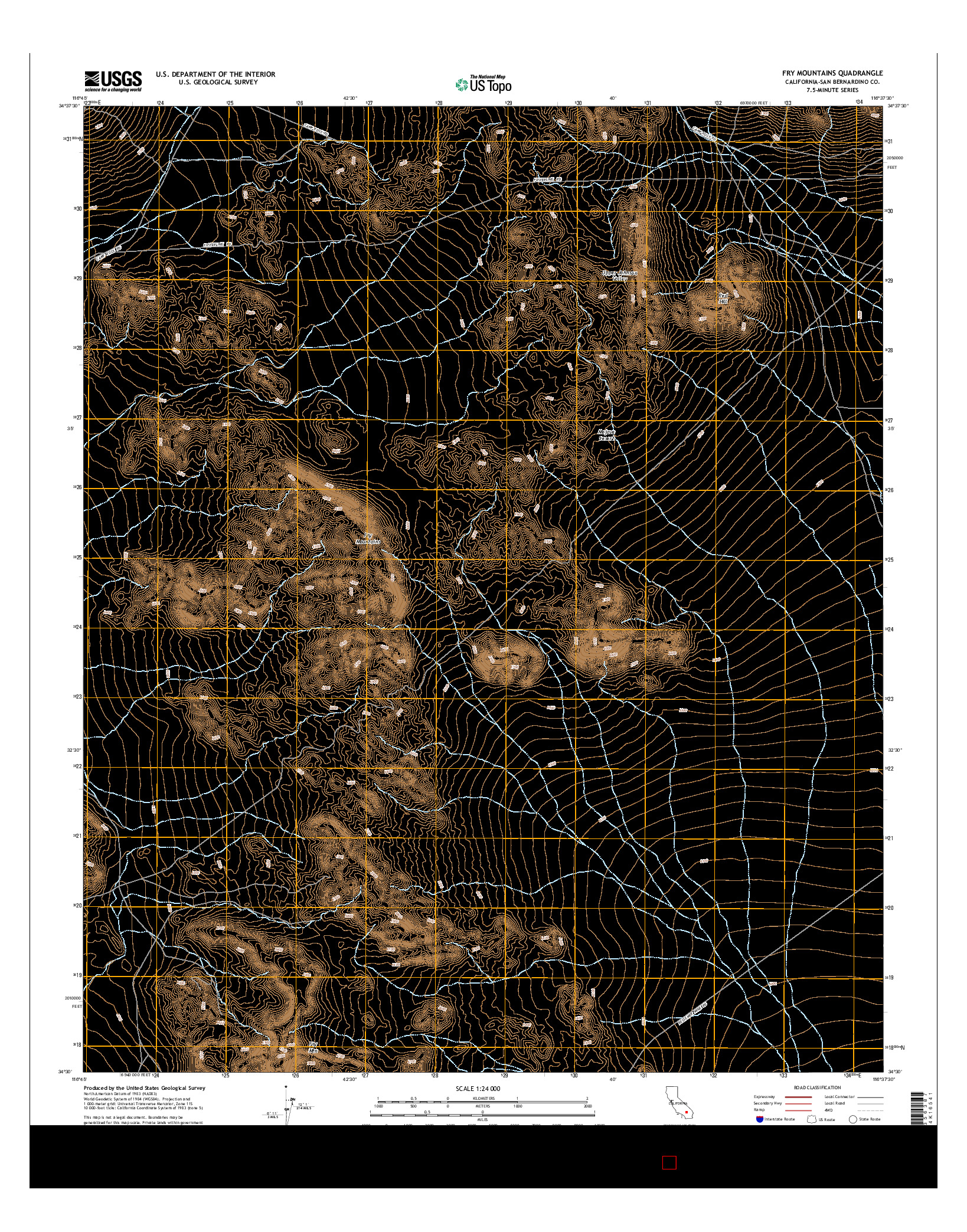 USGS US TOPO 7.5-MINUTE MAP FOR FRY MOUNTAINS, CA 2015