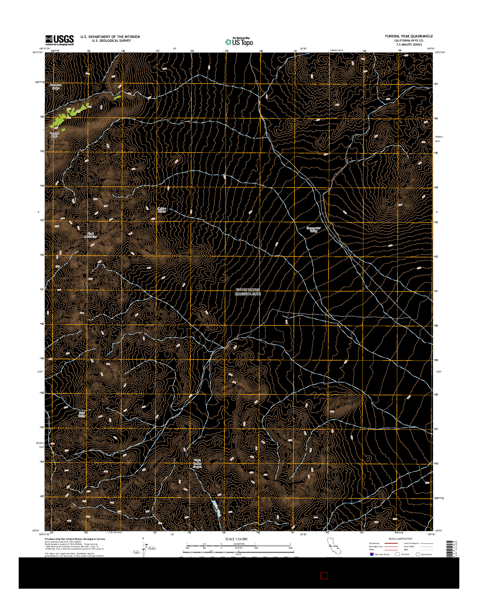 USGS US TOPO 7.5-MINUTE MAP FOR FUNERAL PEAK, CA 2015