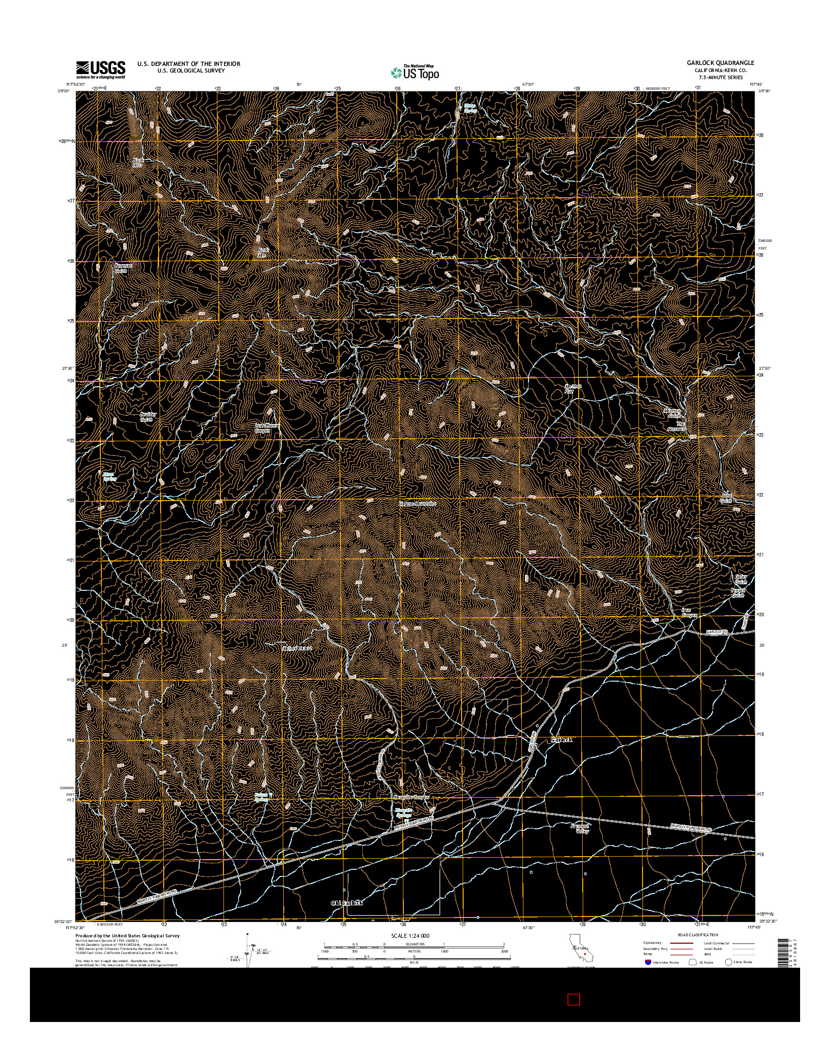 USGS US TOPO 7.5-MINUTE MAP FOR GARLOCK, CA 2015