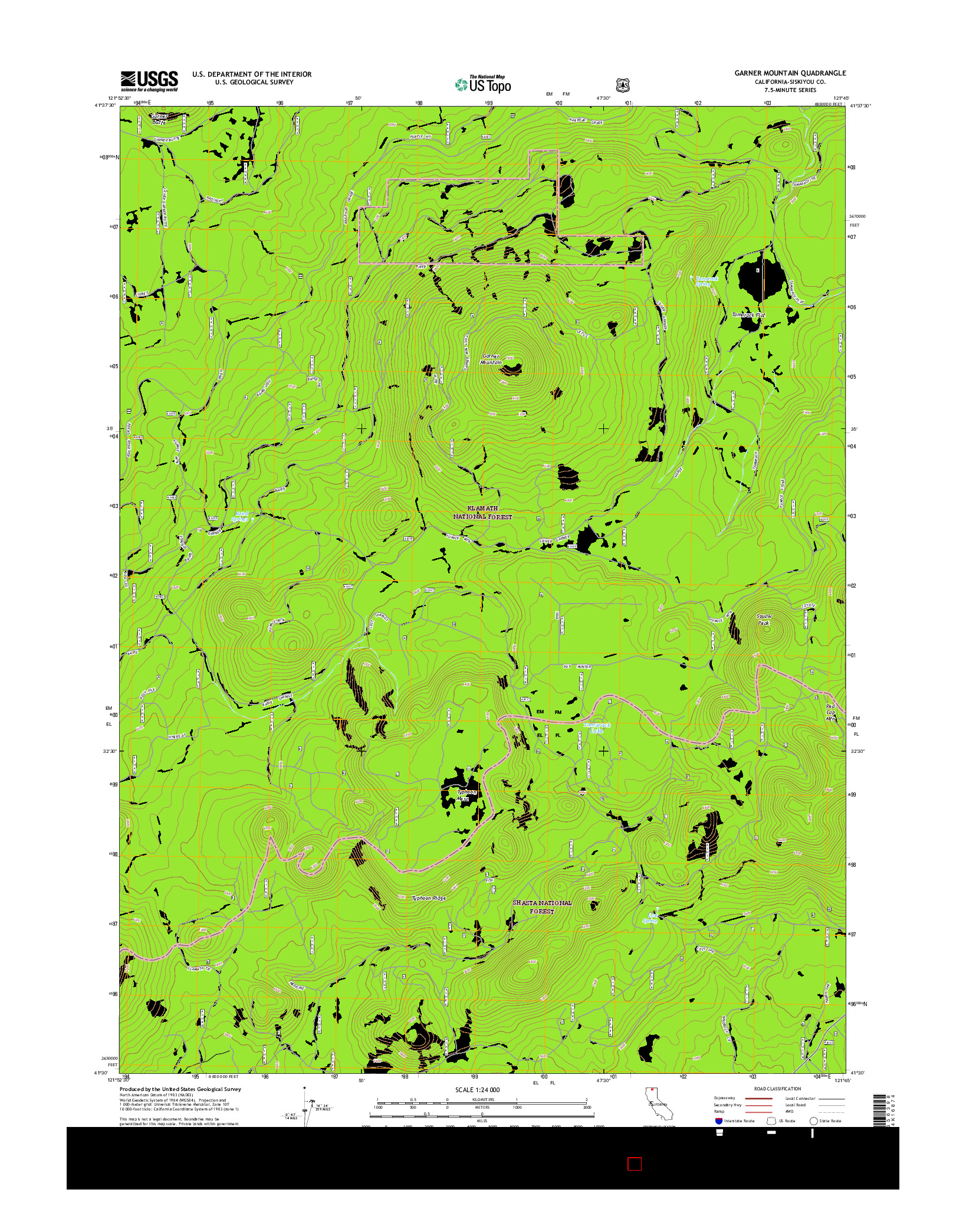 USGS US TOPO 7.5-MINUTE MAP FOR GARNER MOUNTAIN, CA 2015