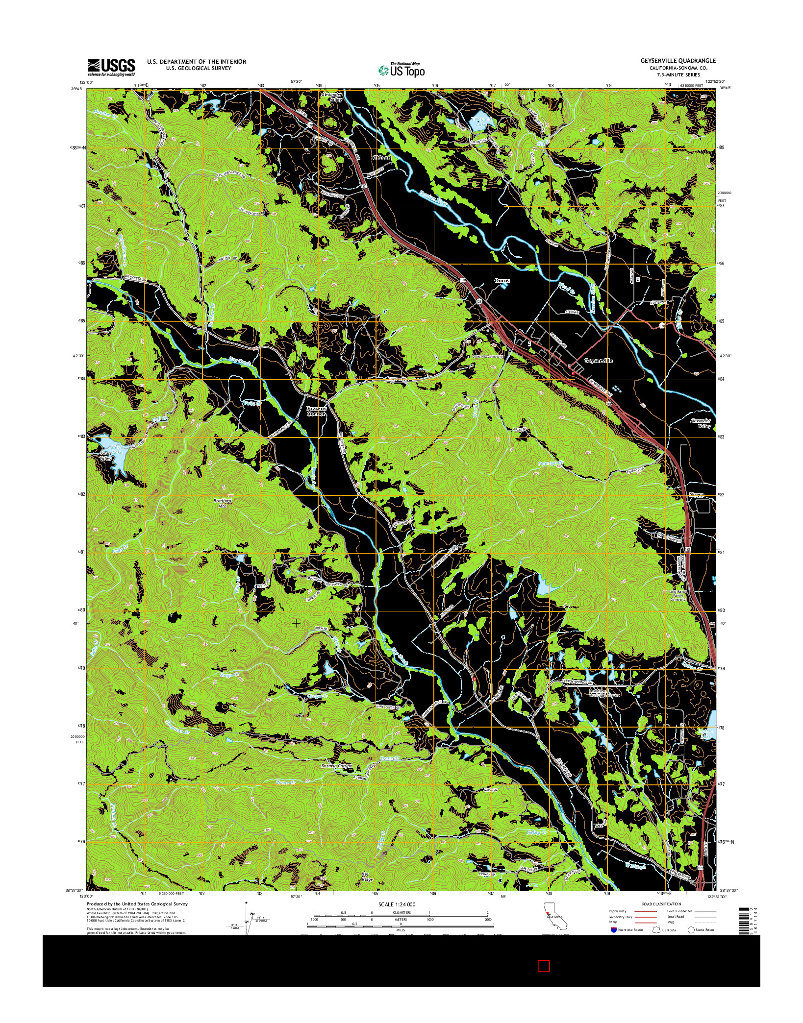 USGS US TOPO 7.5-MINUTE MAP FOR GEYSERVILLE, CA 2015