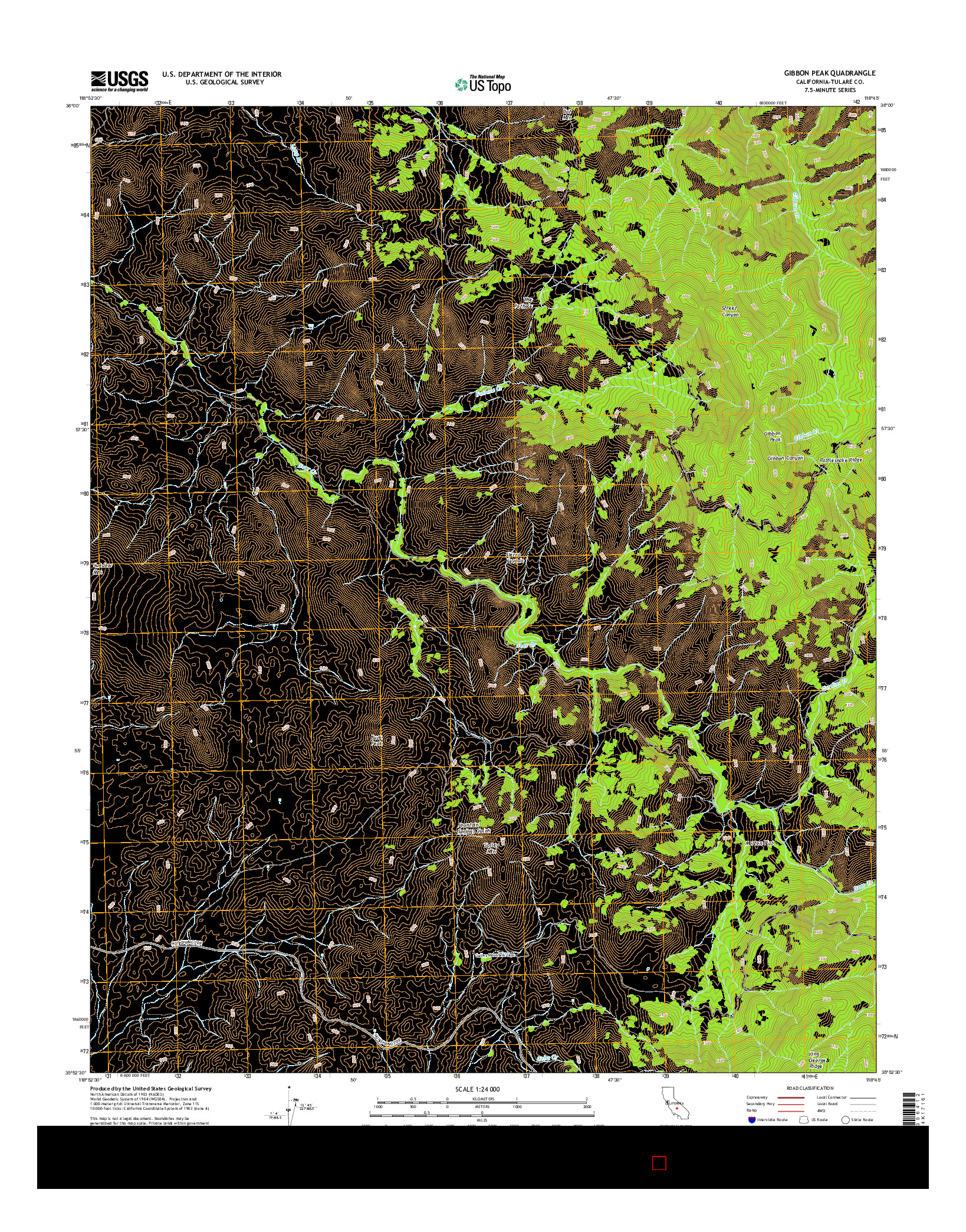 USGS US TOPO 7.5-MINUTE MAP FOR GIBBON PEAK, CA 2015