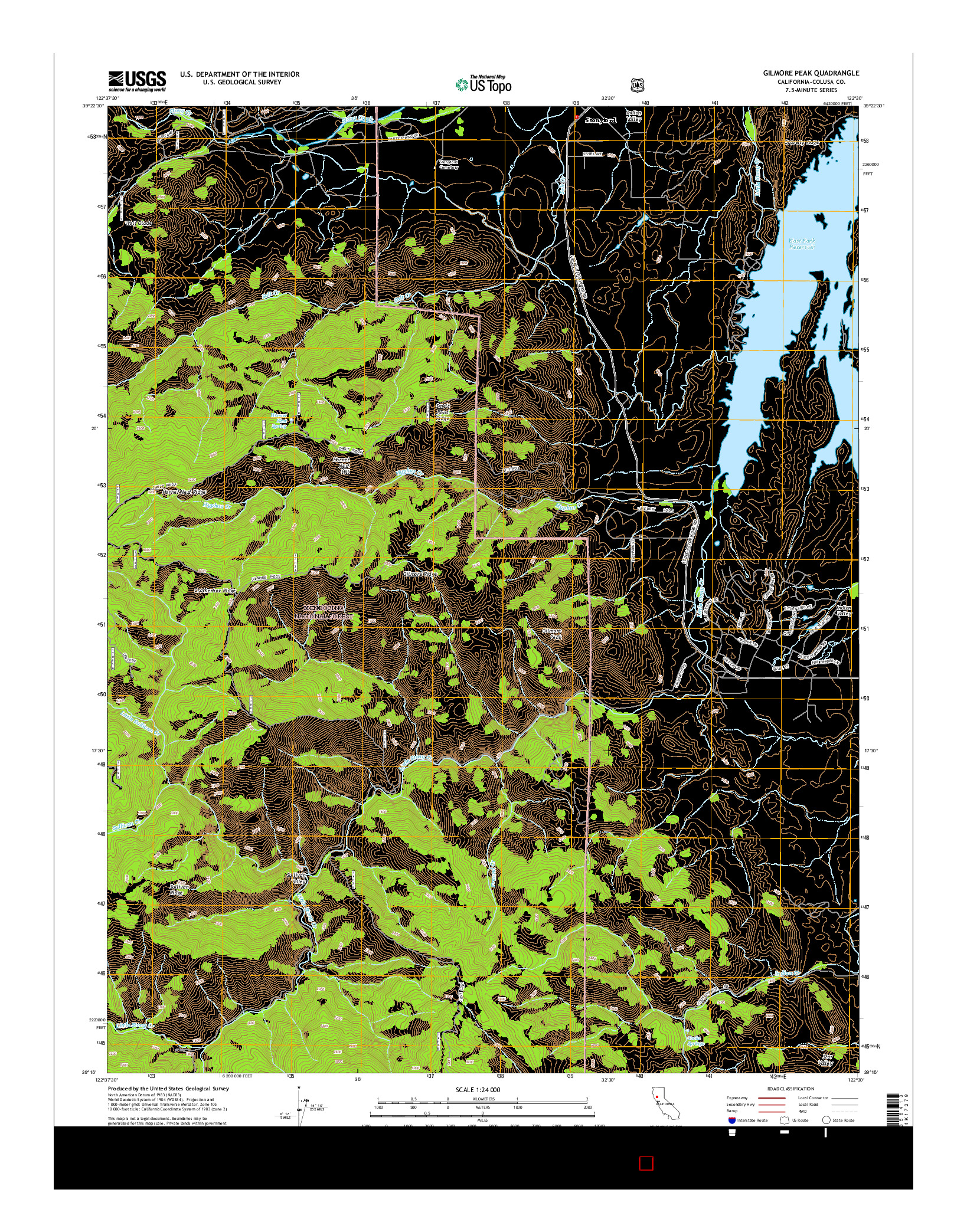 USGS US TOPO 7.5-MINUTE MAP FOR GILMORE PEAK, CA 2015