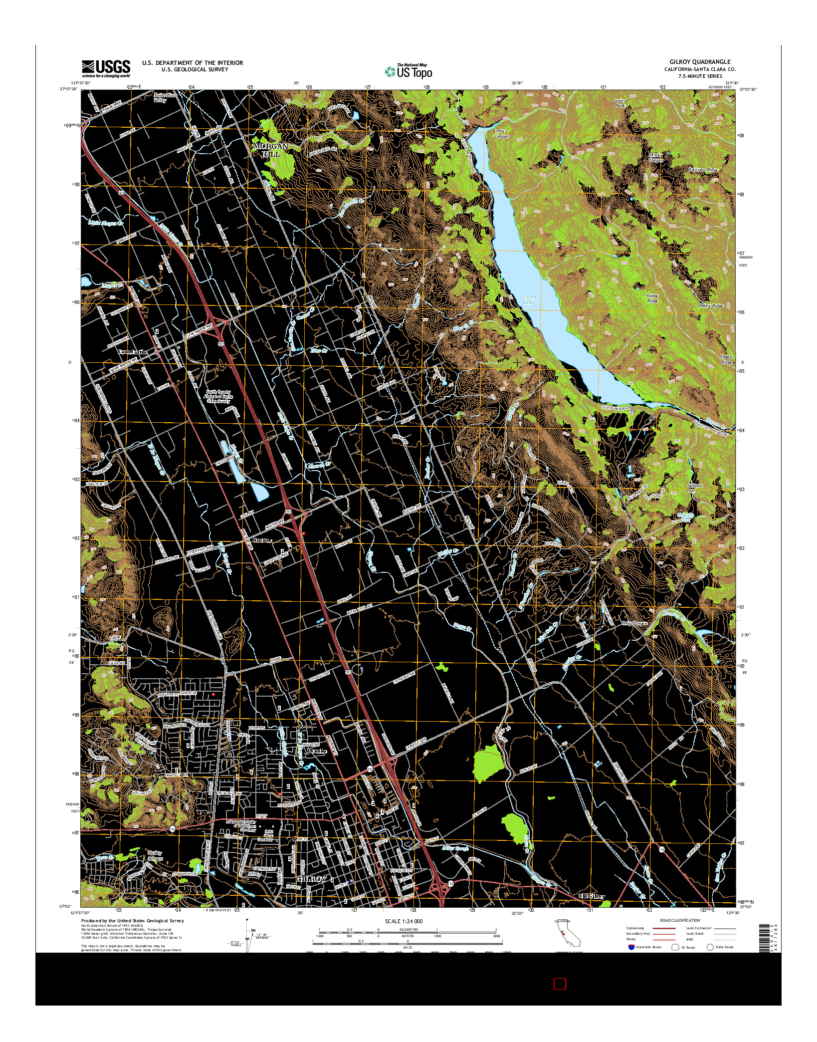 USGS US TOPO 7.5-MINUTE MAP FOR GILROY, CA 2015