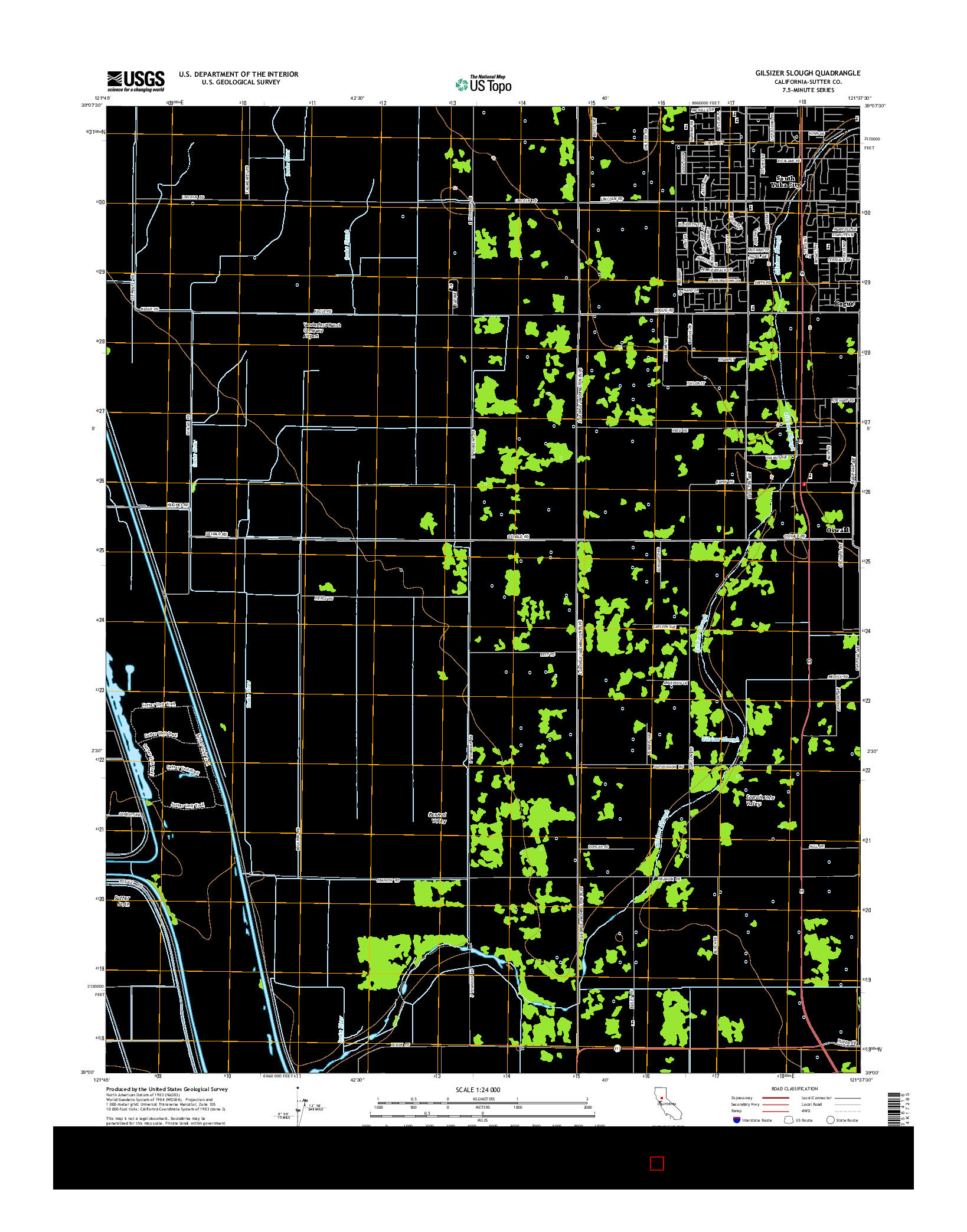 USGS US TOPO 7.5-MINUTE MAP FOR GILSIZER SLOUGH, CA 2015