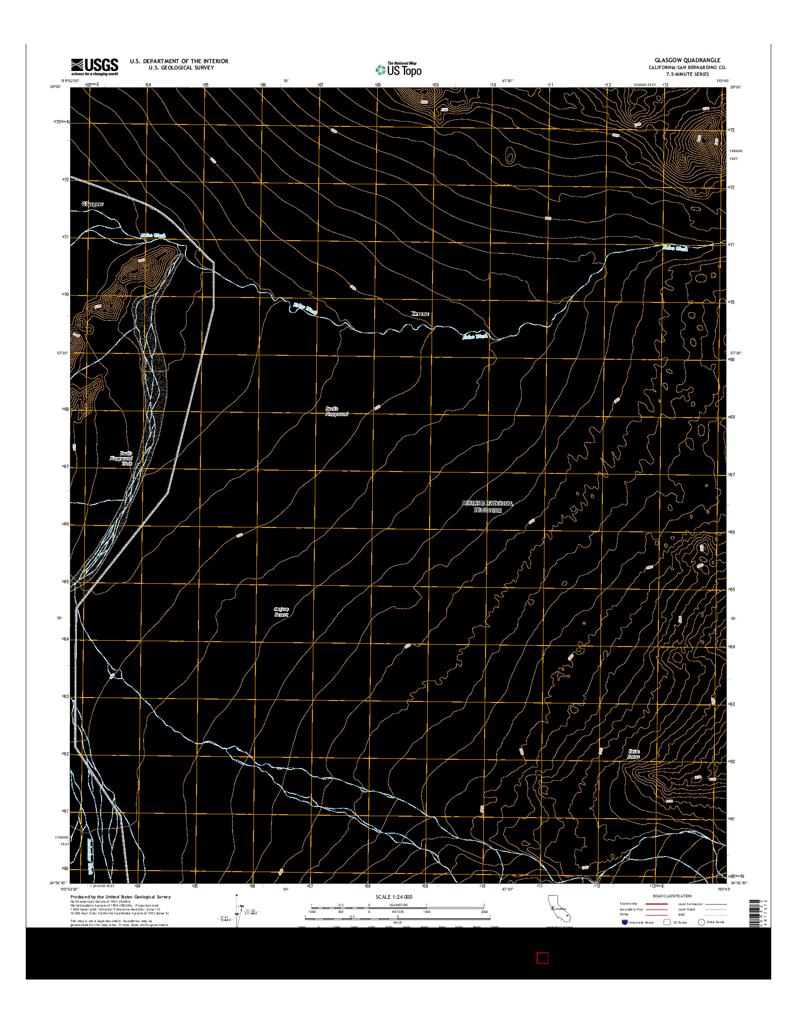 USGS US TOPO 7.5-MINUTE MAP FOR GLASGOW, CA 2015