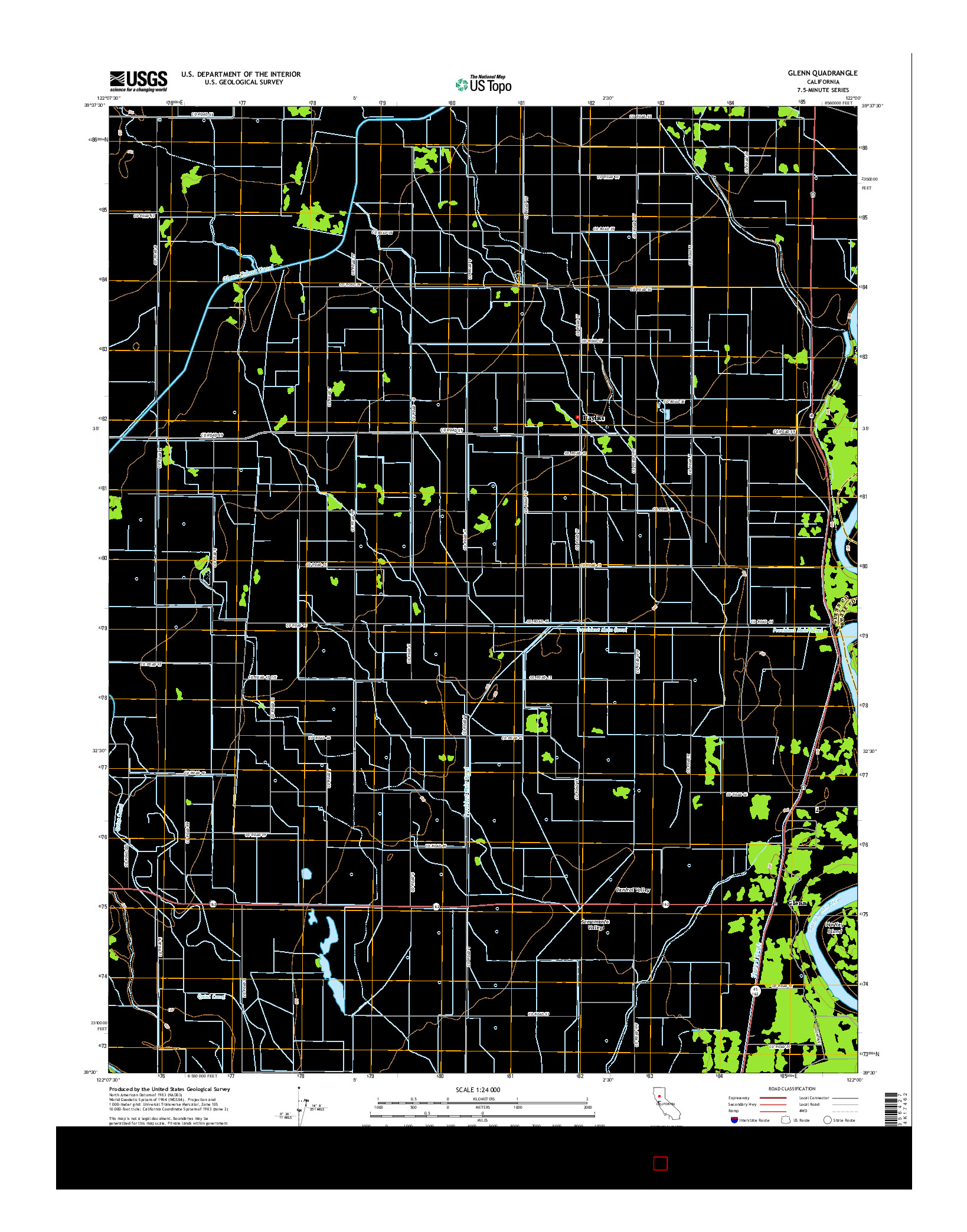 USGS US TOPO 7.5-MINUTE MAP FOR GLENN, CA 2015