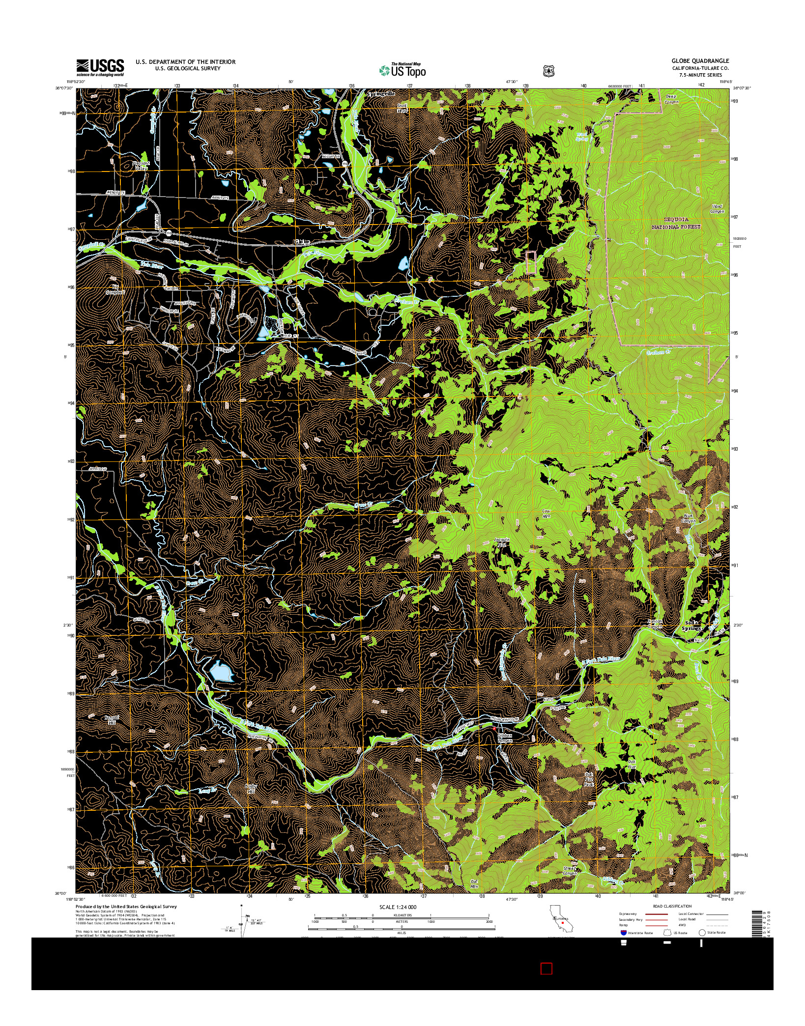 USGS US TOPO 7.5-MINUTE MAP FOR GLOBE, CA 2015