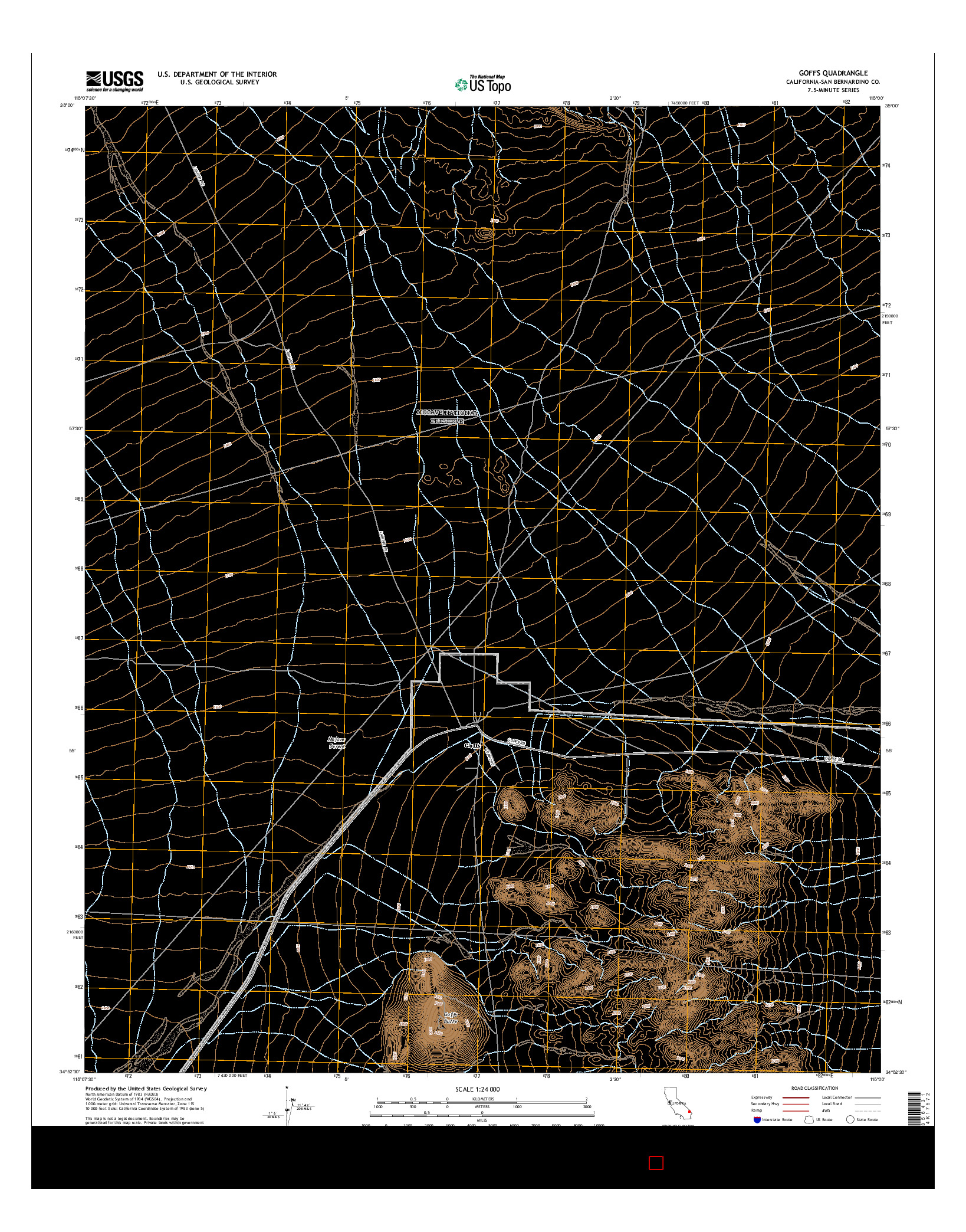 USGS US TOPO 7.5-MINUTE MAP FOR GOFFS, CA 2015