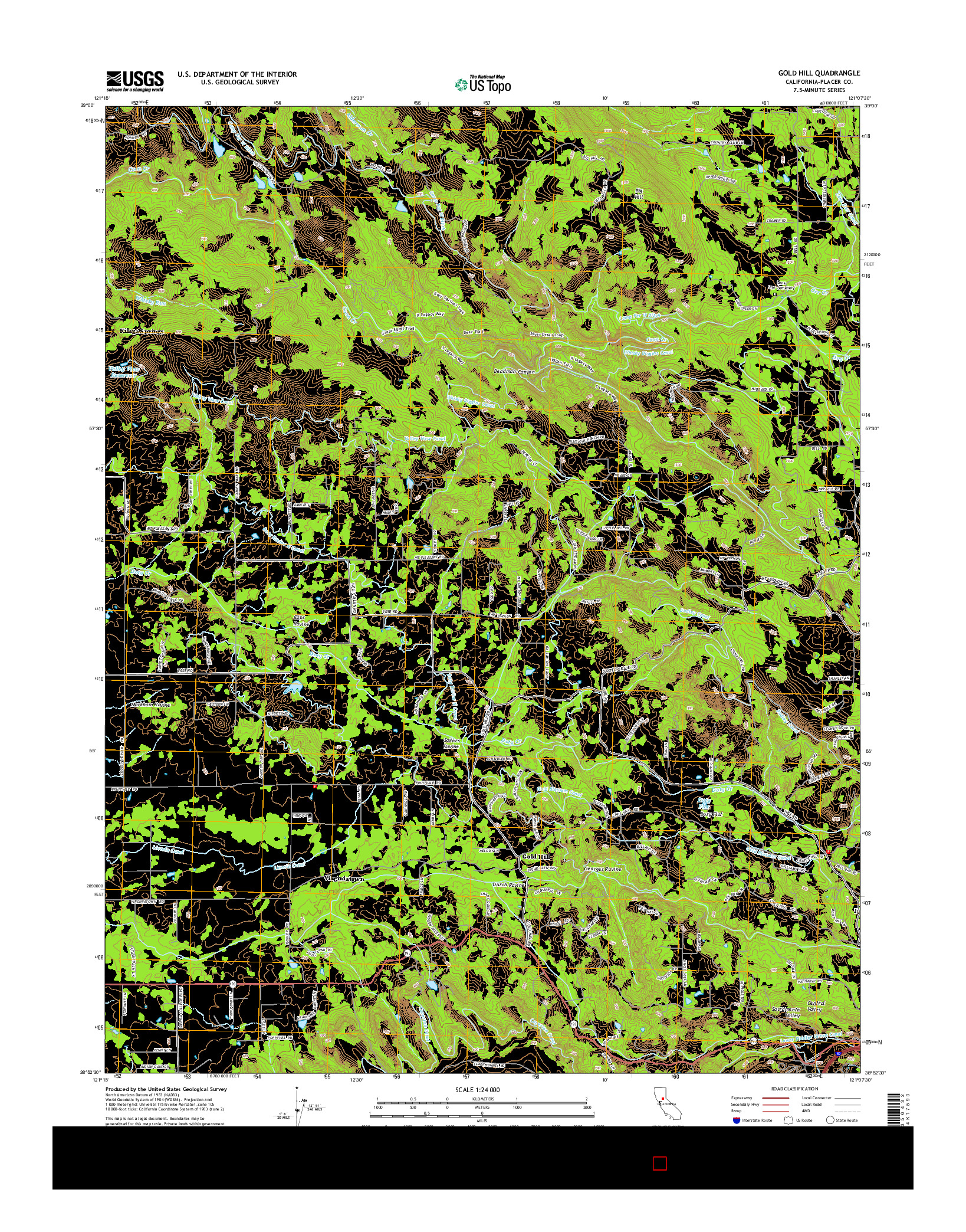 USGS US TOPO 7.5-MINUTE MAP FOR GOLD HILL, CA 2015