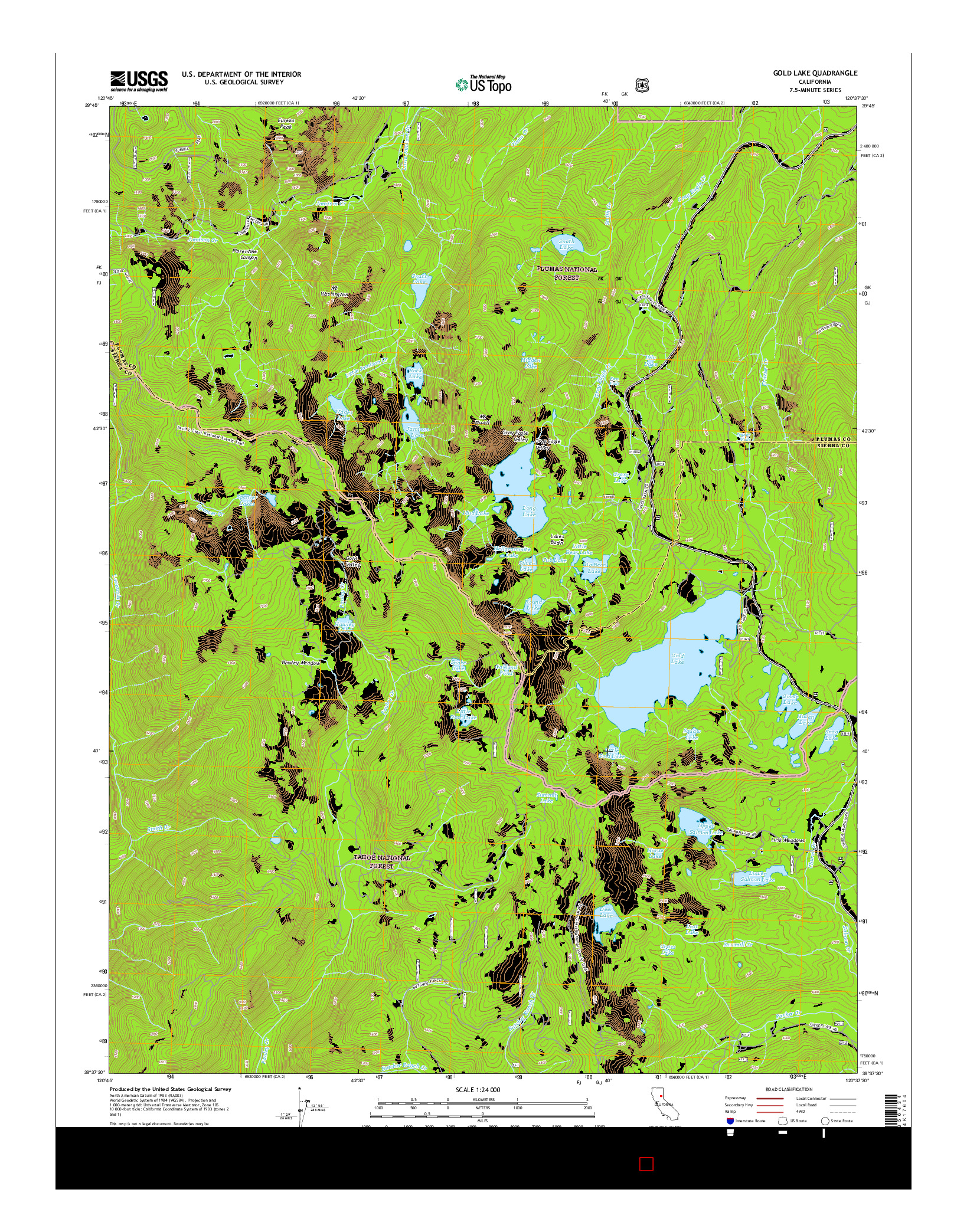 USGS US TOPO 7.5-MINUTE MAP FOR GOLD LAKE, CA 2015