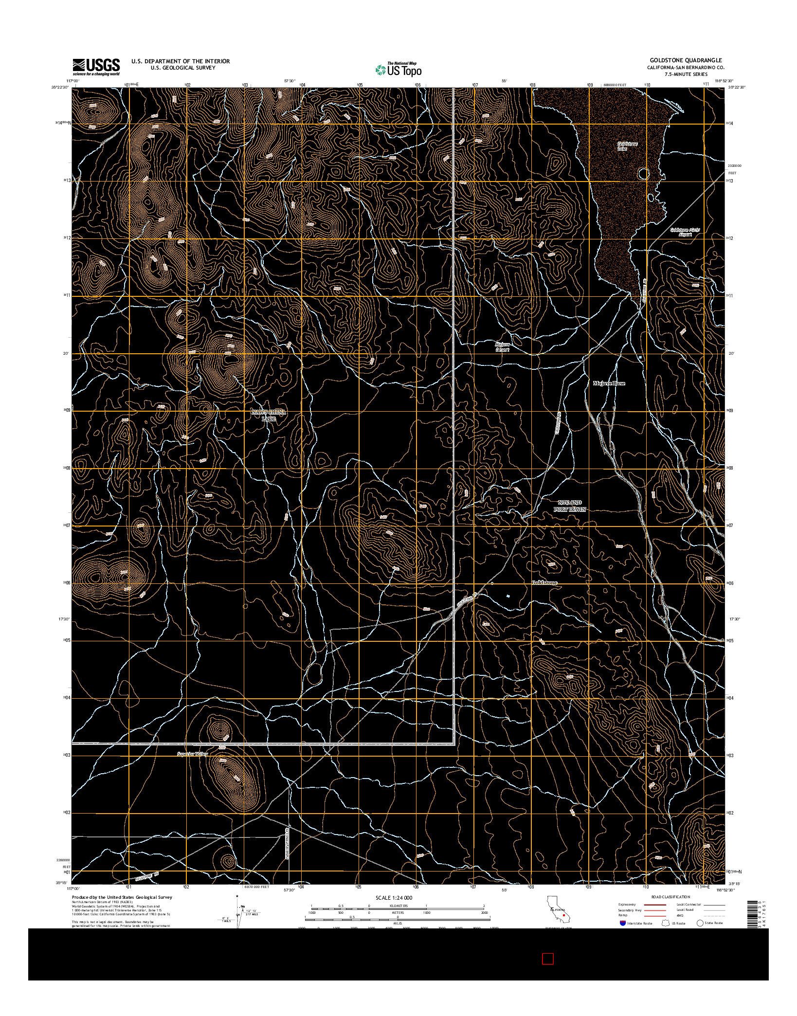 USGS US TOPO 7.5-MINUTE MAP FOR GOLDSTONE, CA 2015