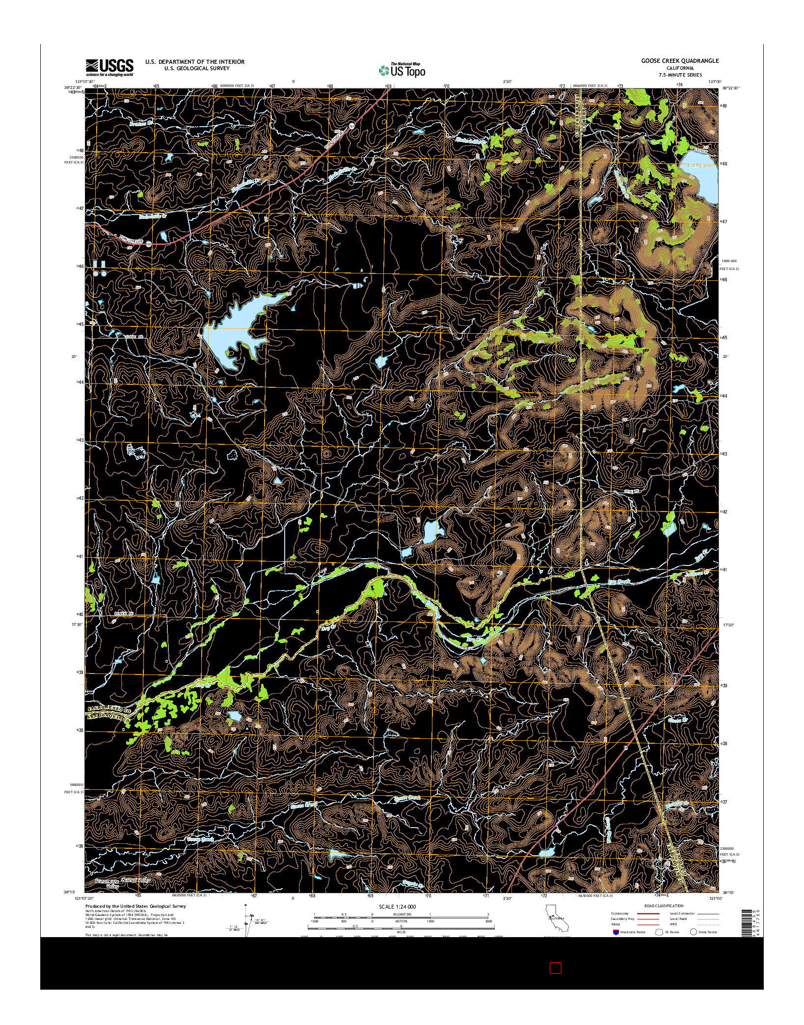 USGS US TOPO 7.5-MINUTE MAP FOR GOOSE CREEK, CA 2015