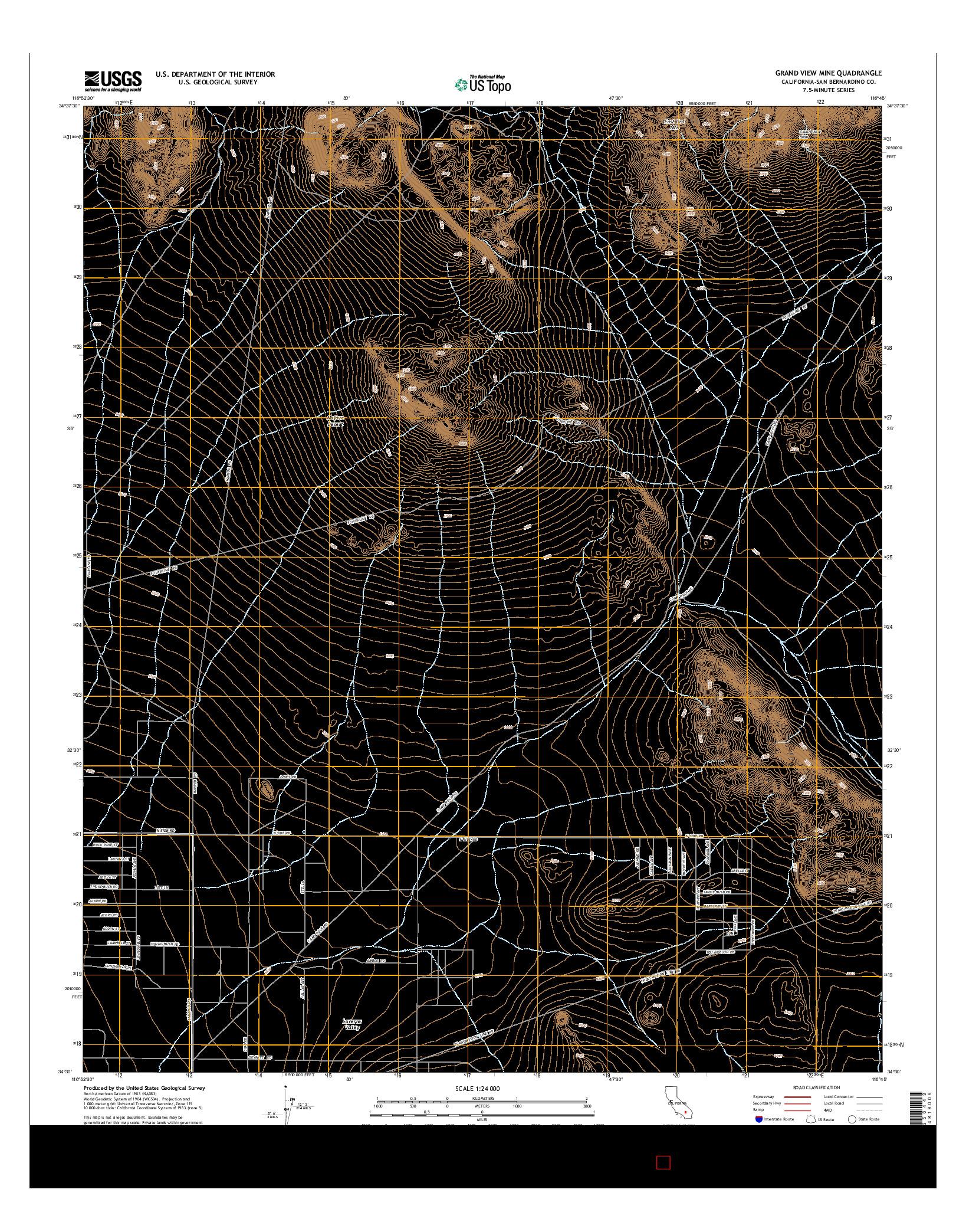 USGS US TOPO 7.5-MINUTE MAP FOR GRAND VIEW MINE, CA 2015