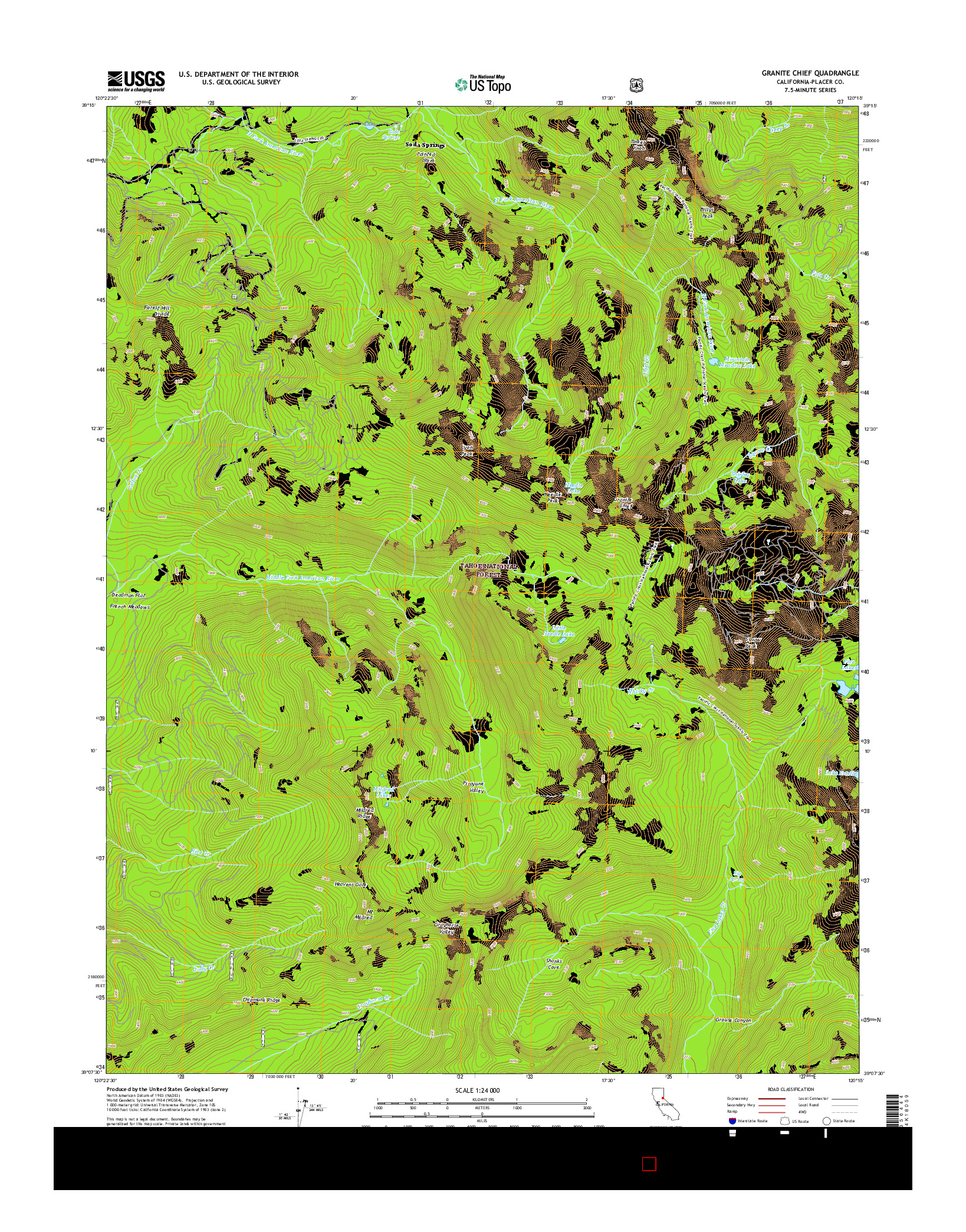 USGS US TOPO 7.5-MINUTE MAP FOR GRANITE CHIEF, CA 2015