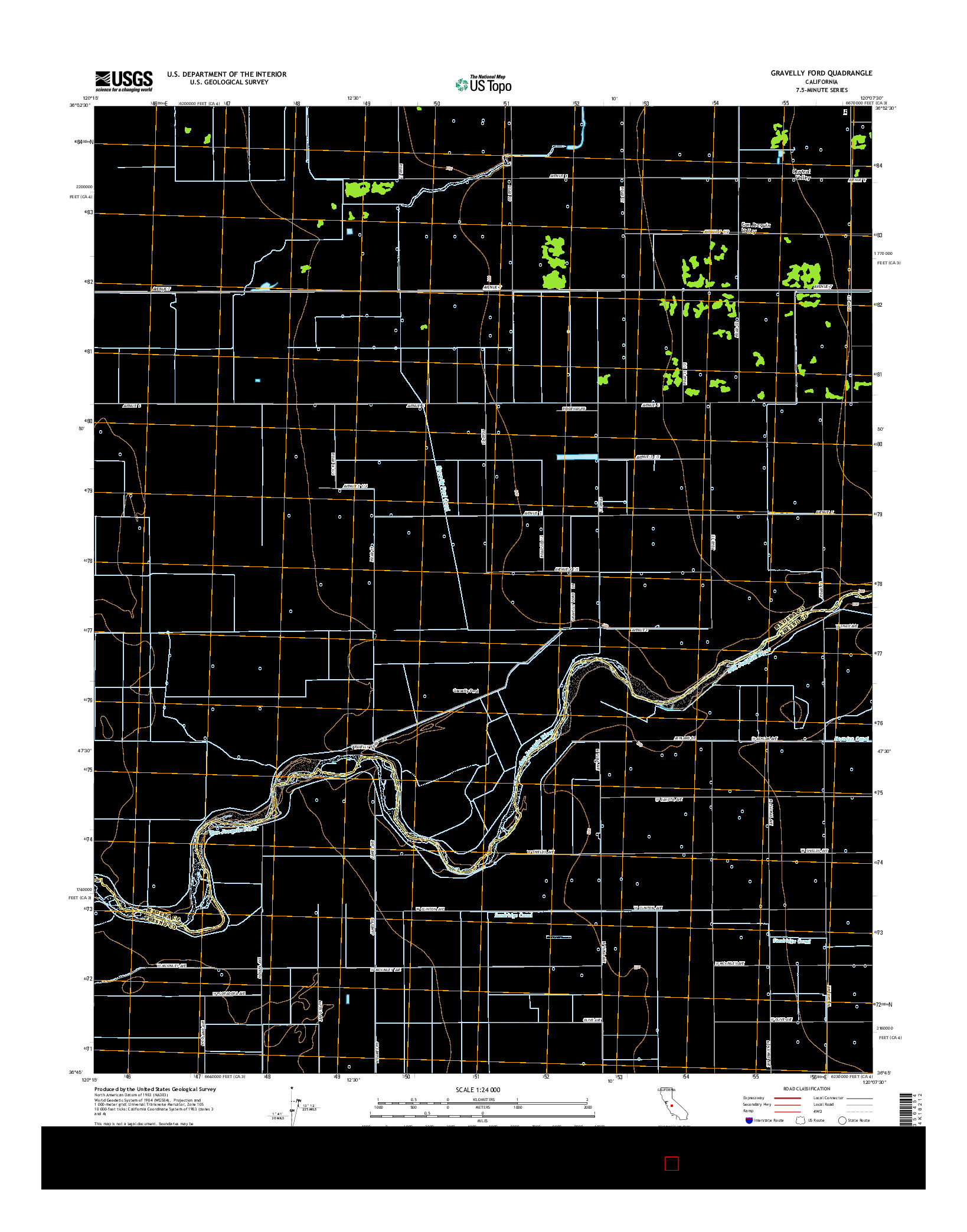 USGS US TOPO 7.5-MINUTE MAP FOR GRAVELLY FORD, CA 2015