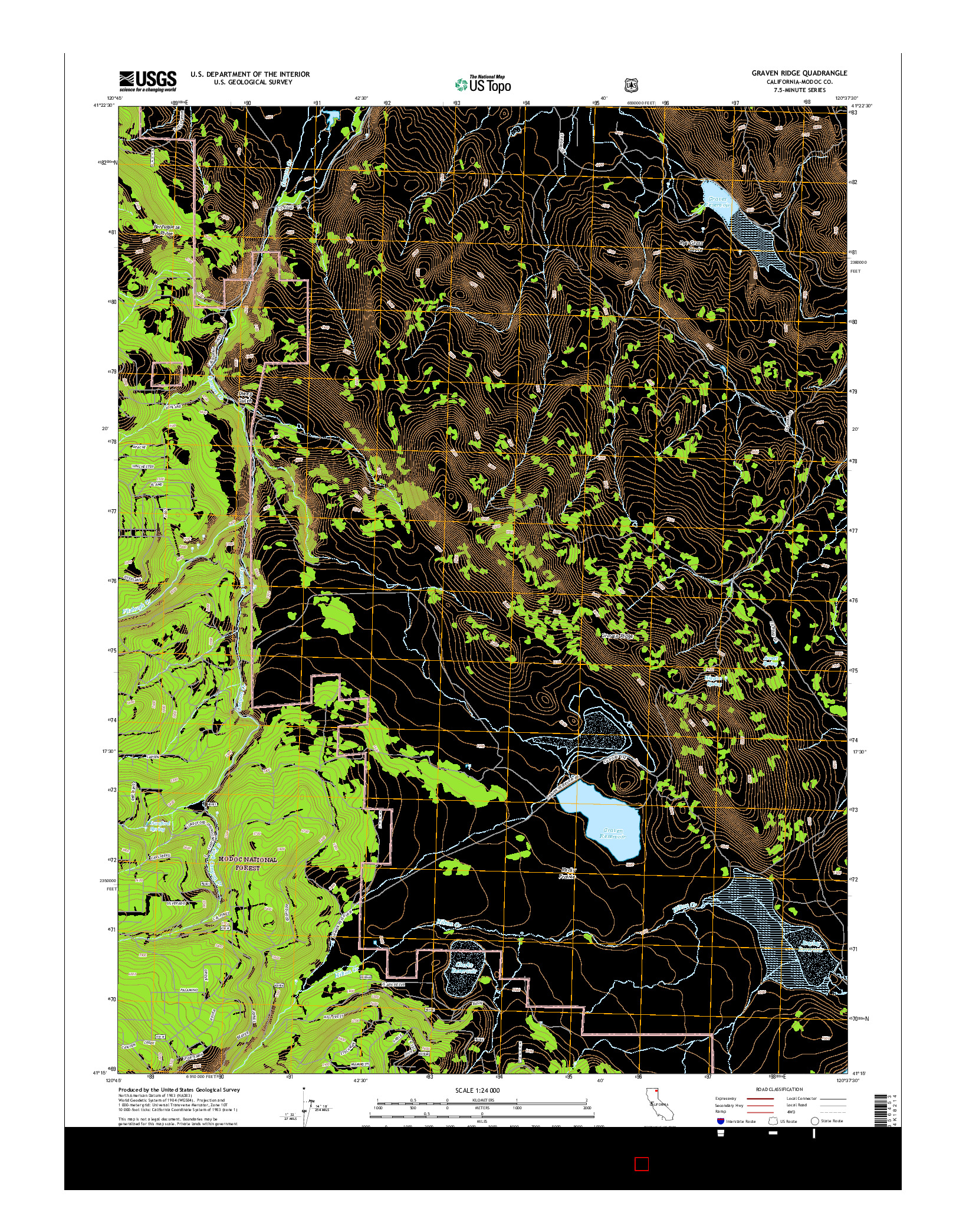 USGS US TOPO 7.5-MINUTE MAP FOR GRAVEN RIDGE, CA 2015