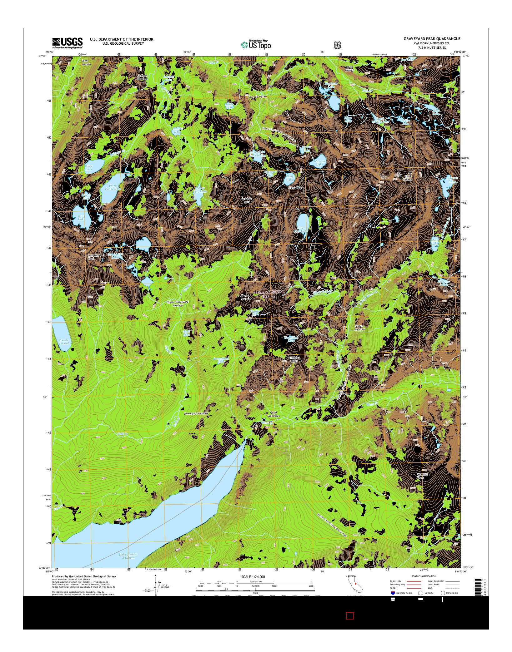 USGS US TOPO 7.5-MINUTE MAP FOR GRAVEYARD PEAK, CA 2015