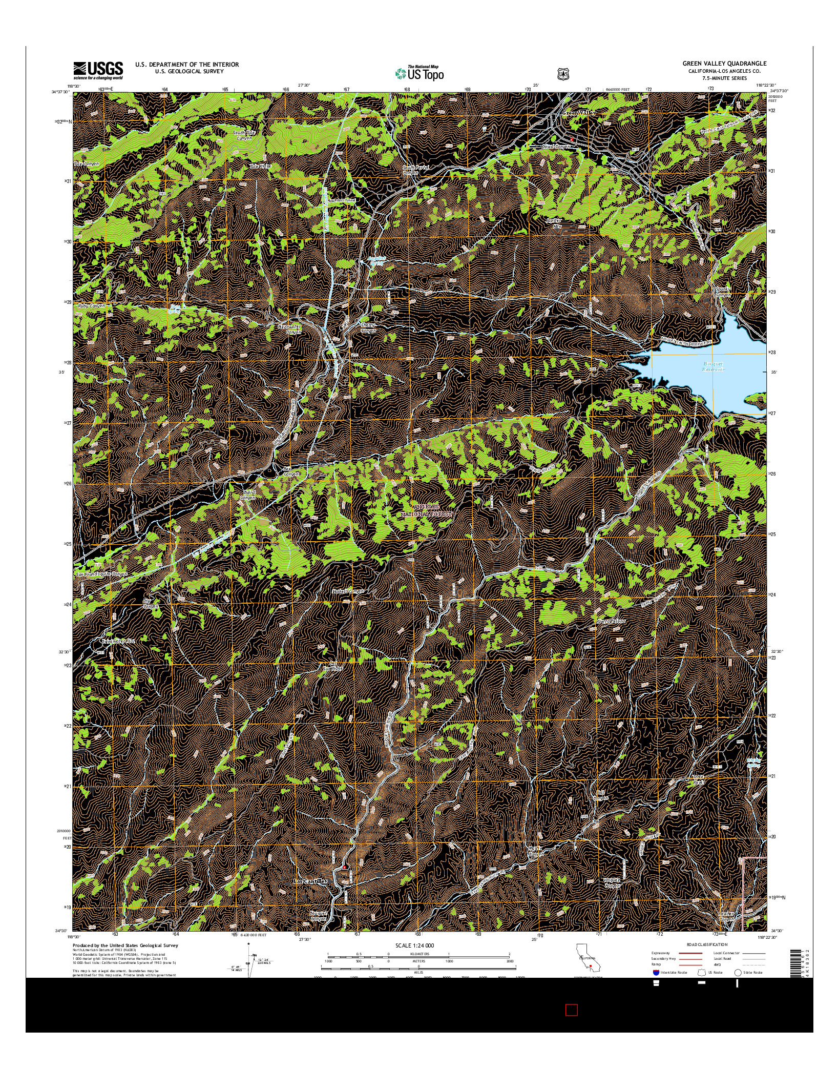 USGS US TOPO 7.5-MINUTE MAP FOR GREEN VALLEY, CA 2015