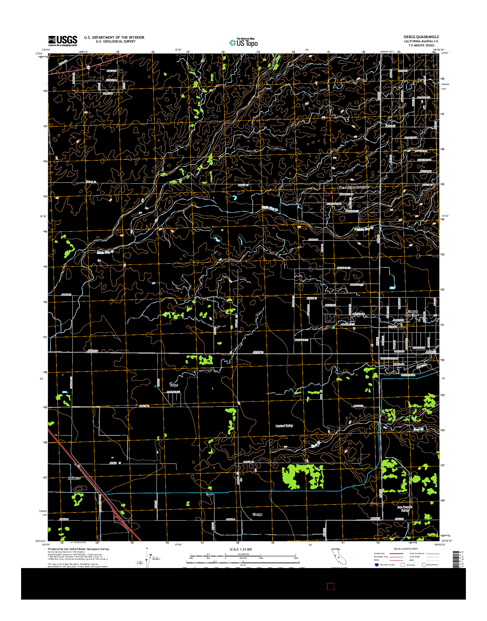 USGS US TOPO 7.5-MINUTE MAP FOR GREGG, CA 2015