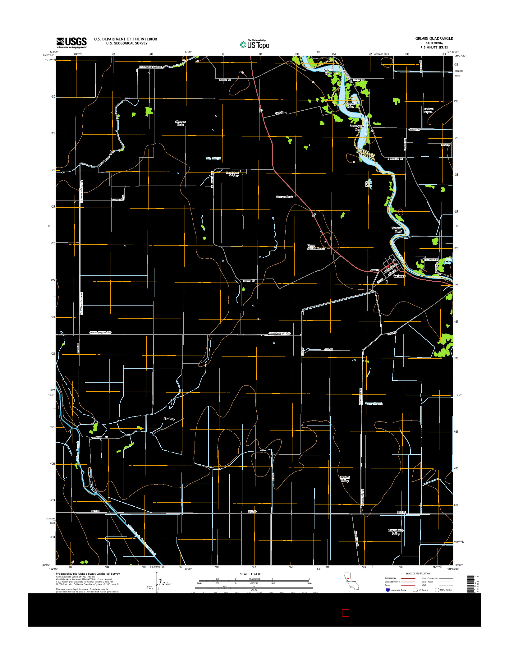 USGS US TOPO 7.5-MINUTE MAP FOR GRIMES, CA 2015