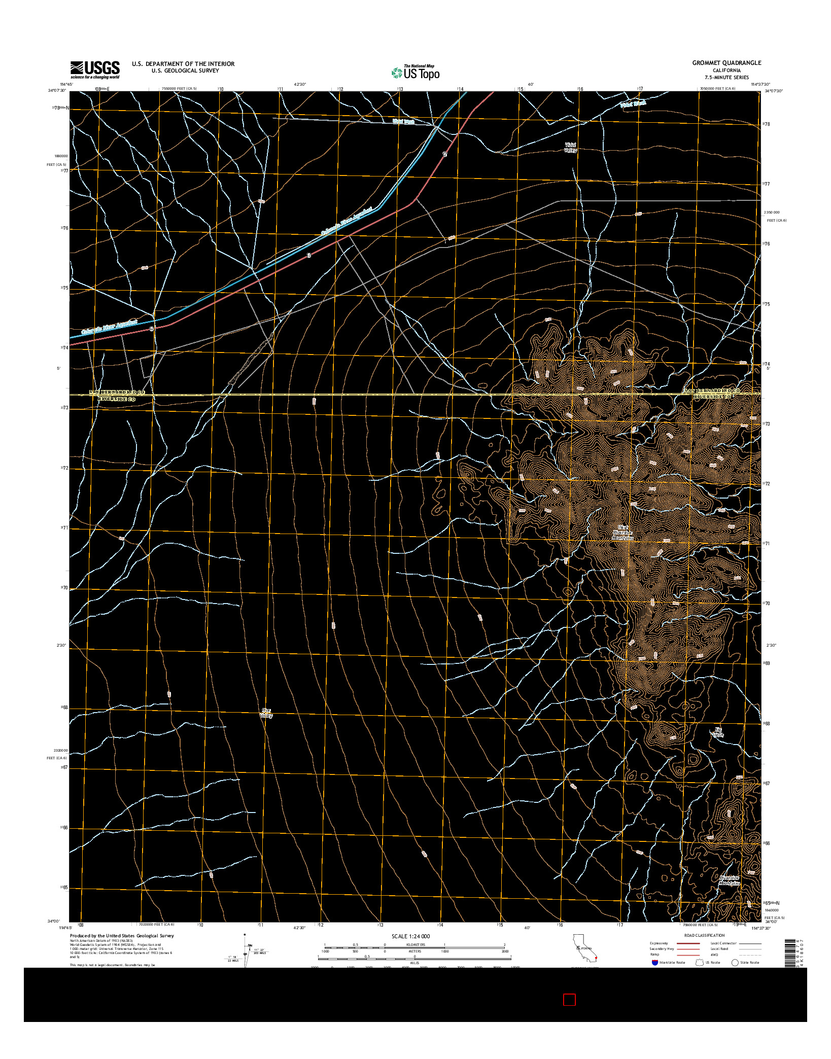 USGS US TOPO 7.5-MINUTE MAP FOR GROMMET, CA 2015