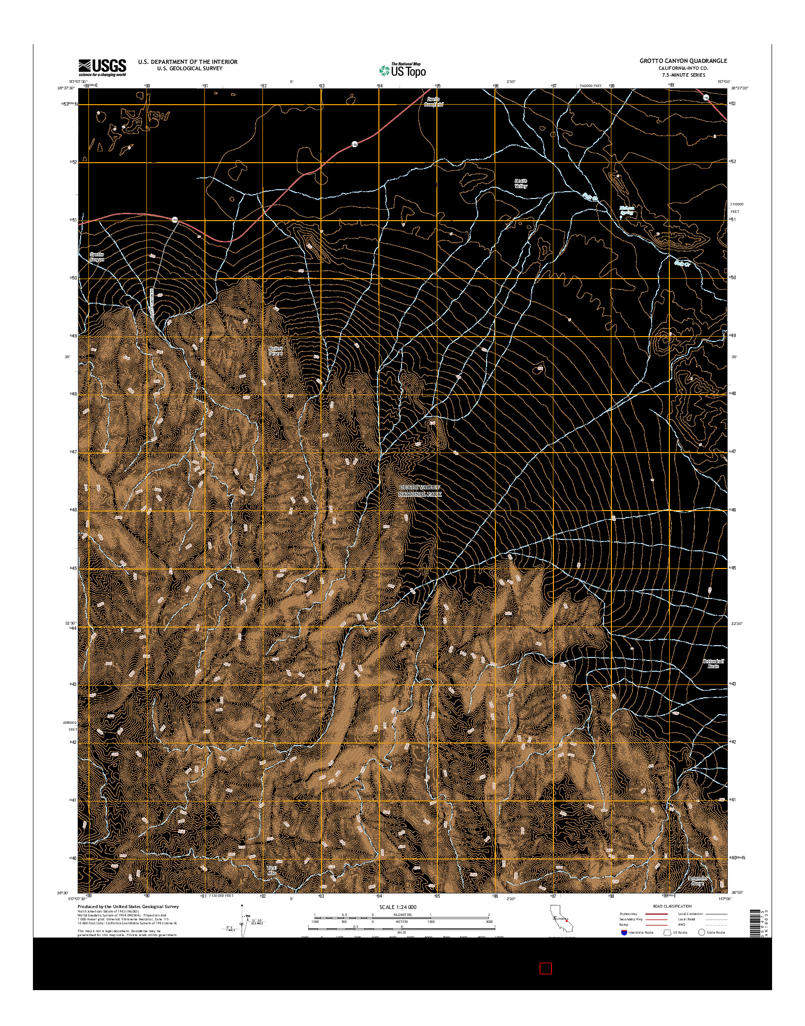 USGS US TOPO 7.5-MINUTE MAP FOR GROTTO CANYON, CA 2015