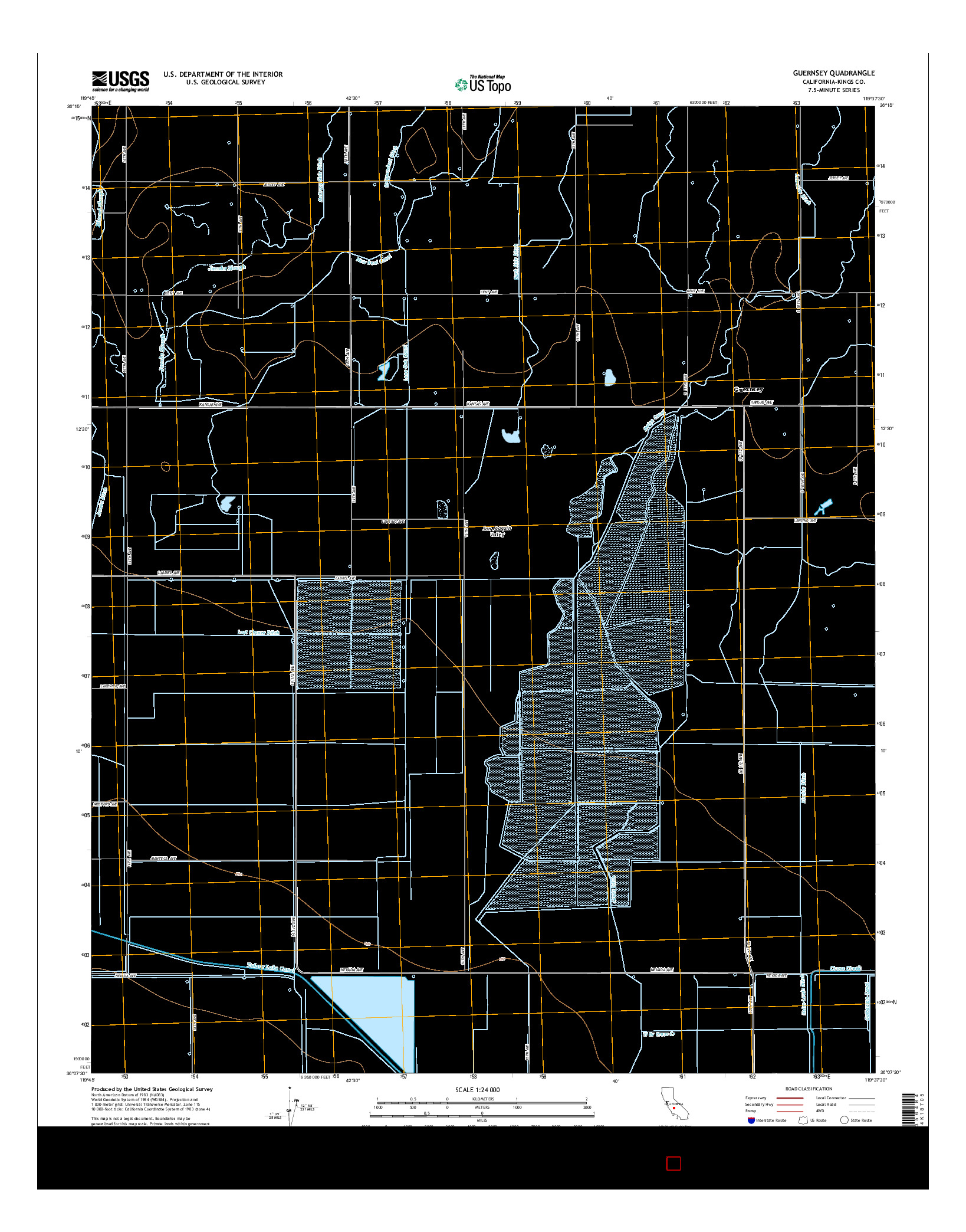 USGS US TOPO 7.5-MINUTE MAP FOR GUERNSEY, CA 2015