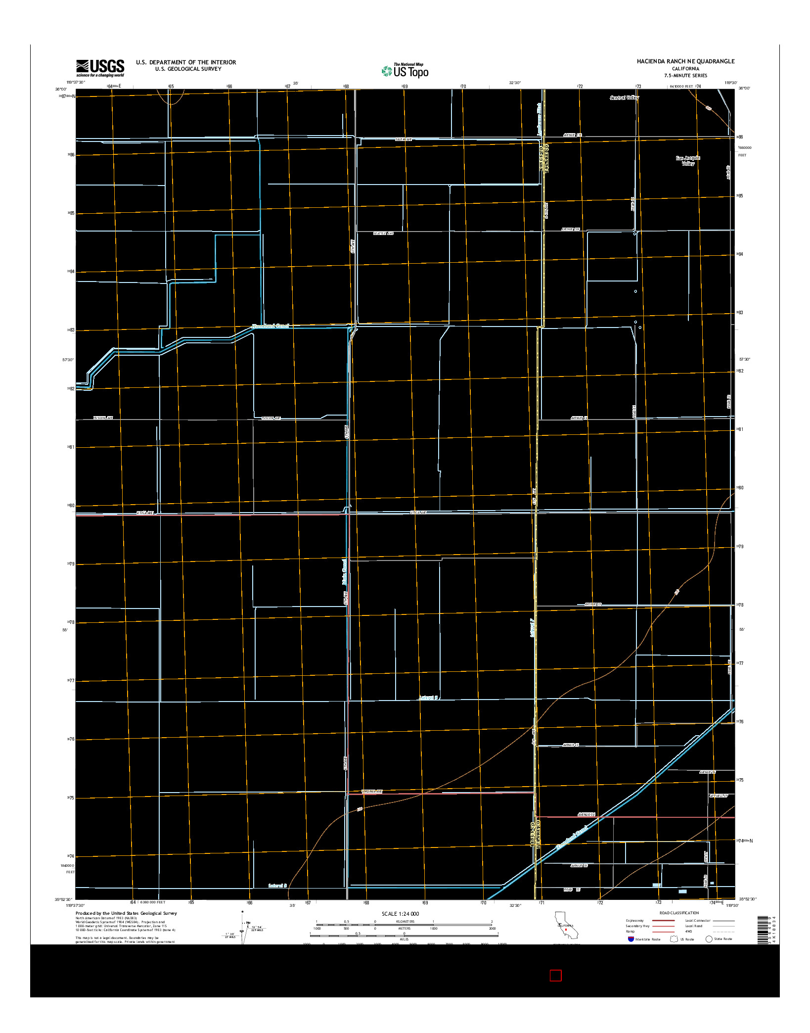 USGS US TOPO 7.5-MINUTE MAP FOR HACIENDA RANCH NE, CA 2015