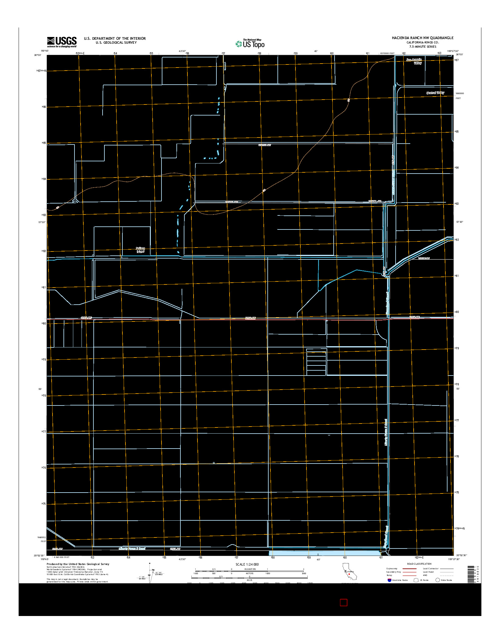 USGS US TOPO 7.5-MINUTE MAP FOR HACIENDA RANCH NW, CA 2015