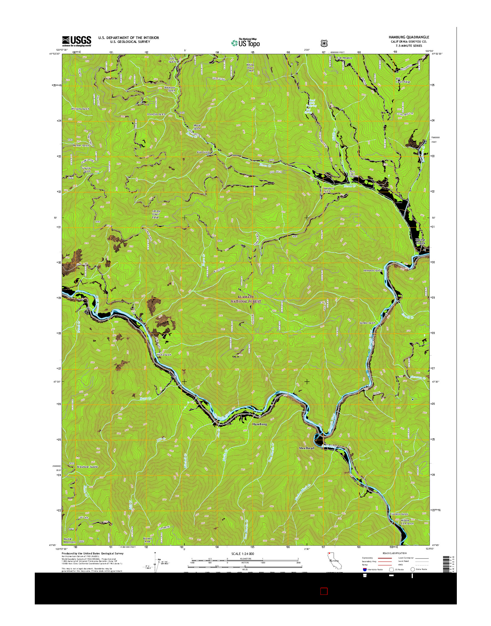 USGS US TOPO 7.5-MINUTE MAP FOR HAMBURG, CA 2015