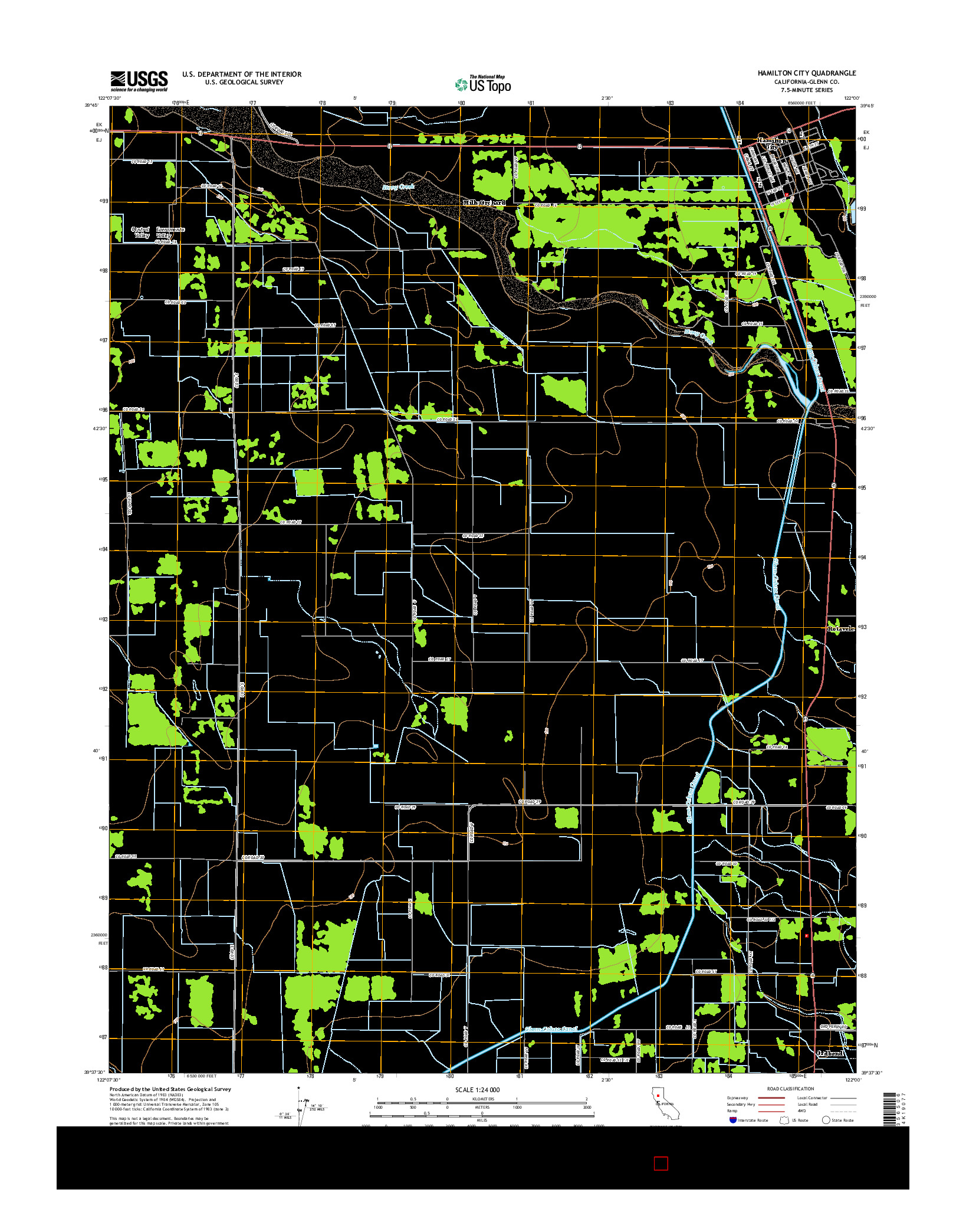 USGS US TOPO 7.5-MINUTE MAP FOR HAMILTON CITY, CA 2015