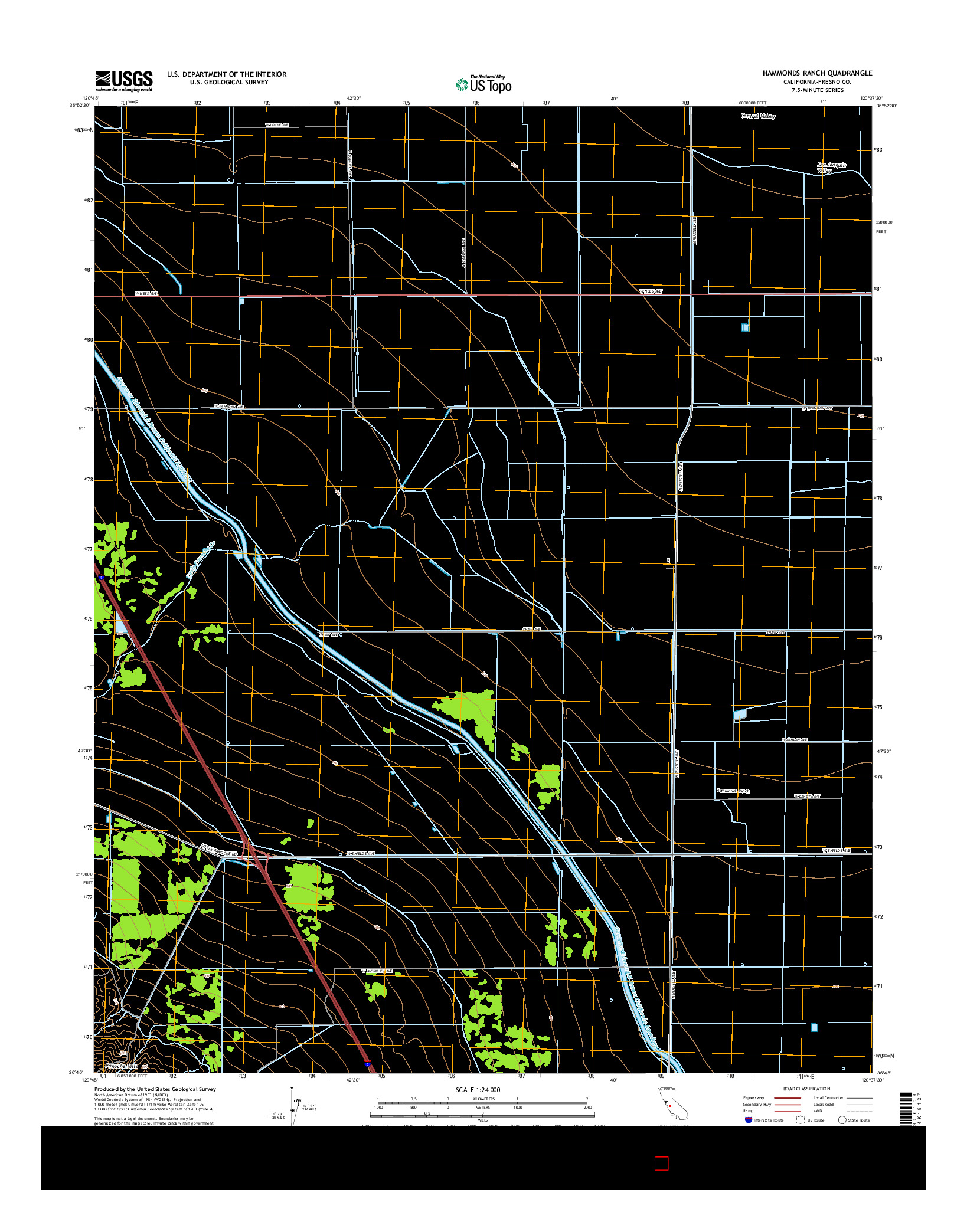 USGS US TOPO 7.5-MINUTE MAP FOR HAMMONDS RANCH, CA 2015