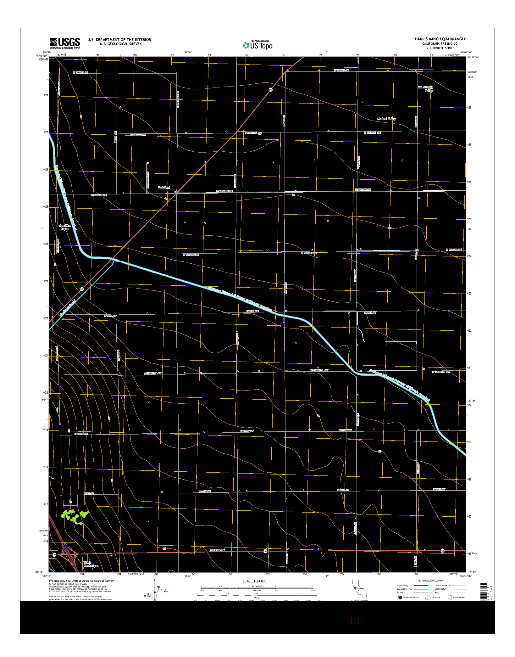 USGS US TOPO 7.5-MINUTE MAP FOR HARRIS RANCH, CA 2015