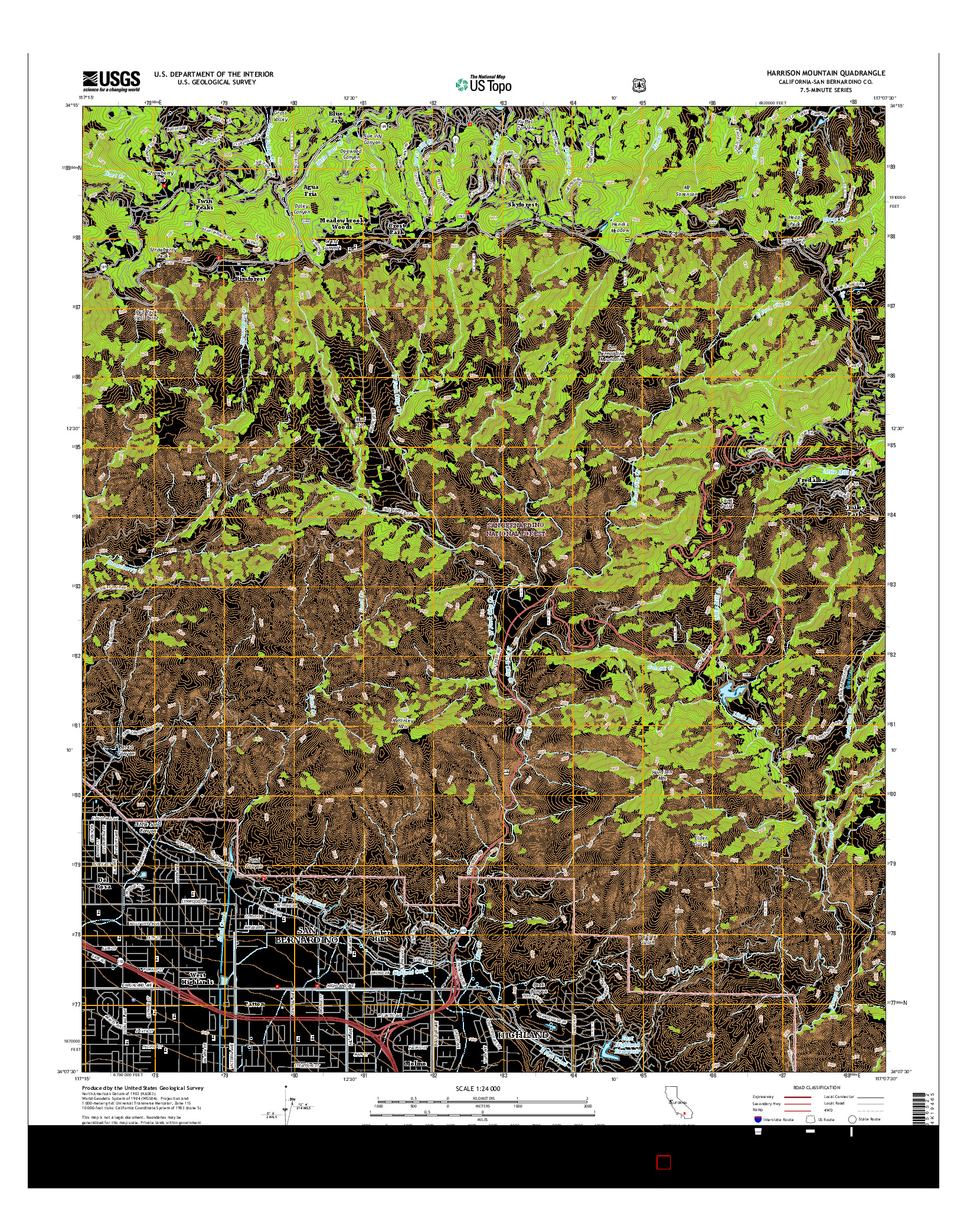 USGS US TOPO 7.5-MINUTE MAP FOR HARRISON MOUNTAIN, CA 2015