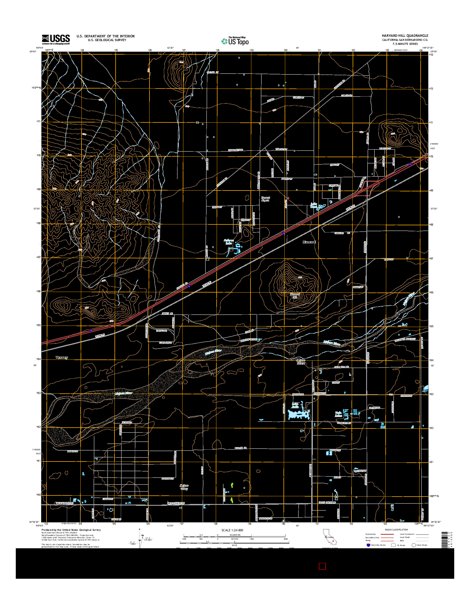 USGS US TOPO 7.5-MINUTE MAP FOR HARVARD HILL, CA 2015