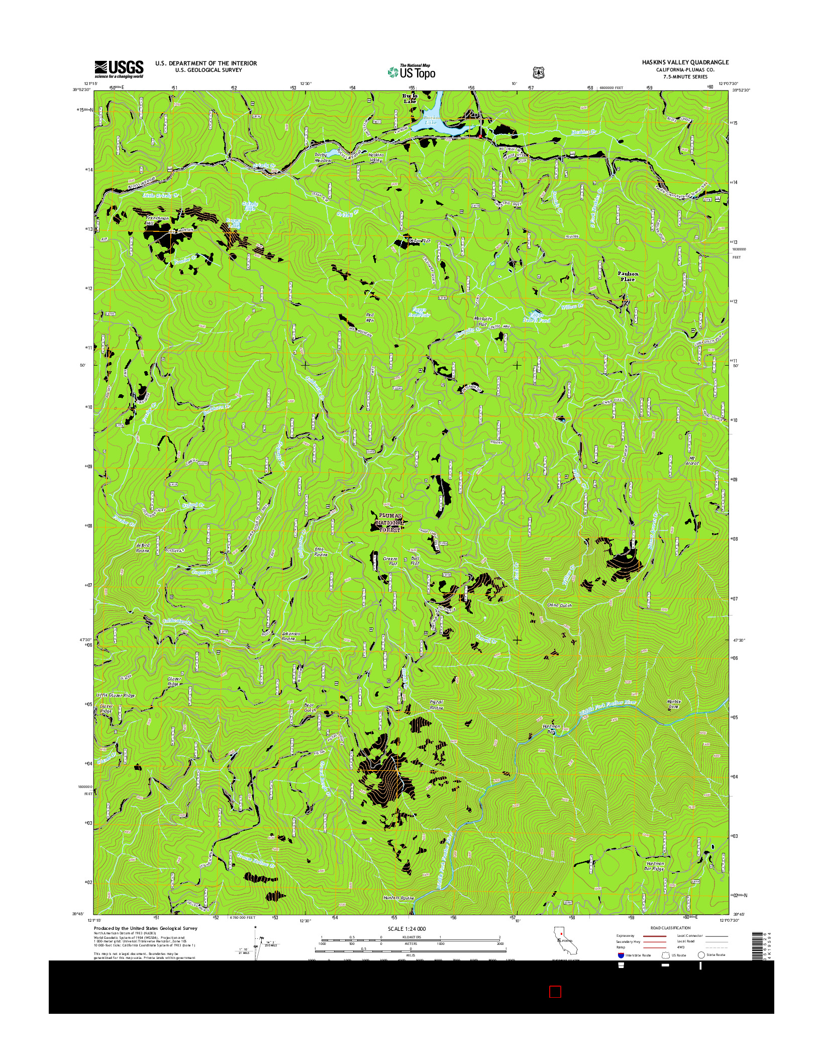 USGS US TOPO 7.5-MINUTE MAP FOR HASKINS VALLEY, CA 2015