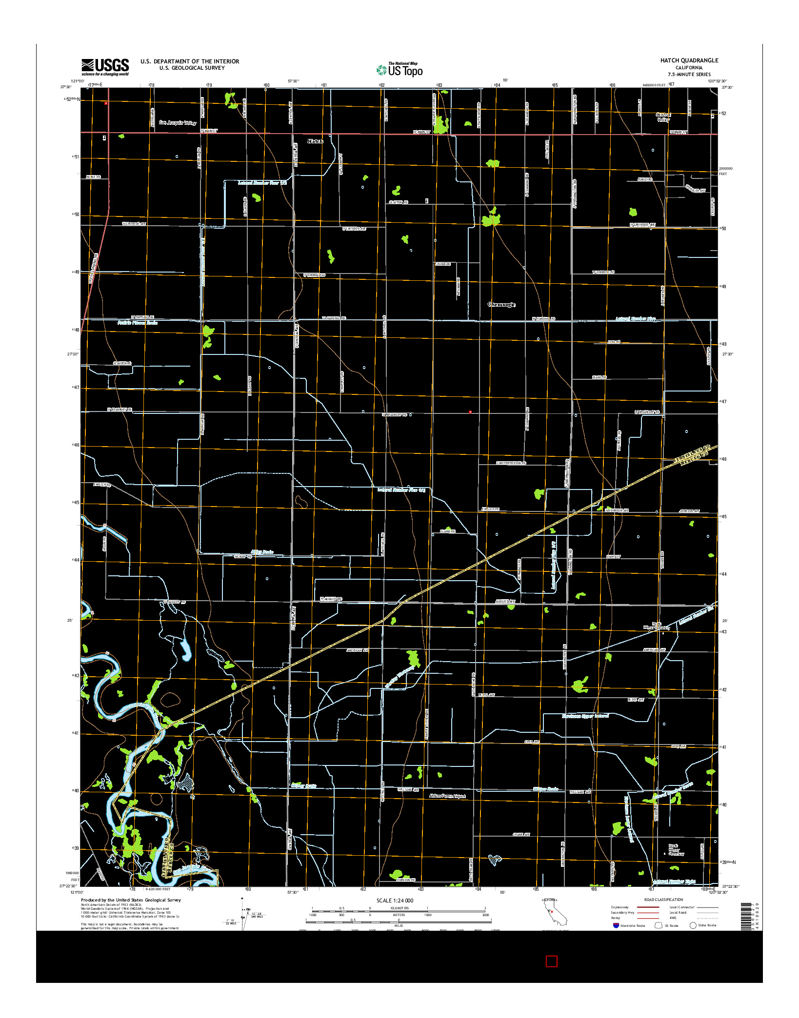 USGS US TOPO 7.5-MINUTE MAP FOR HATCH, CA 2015