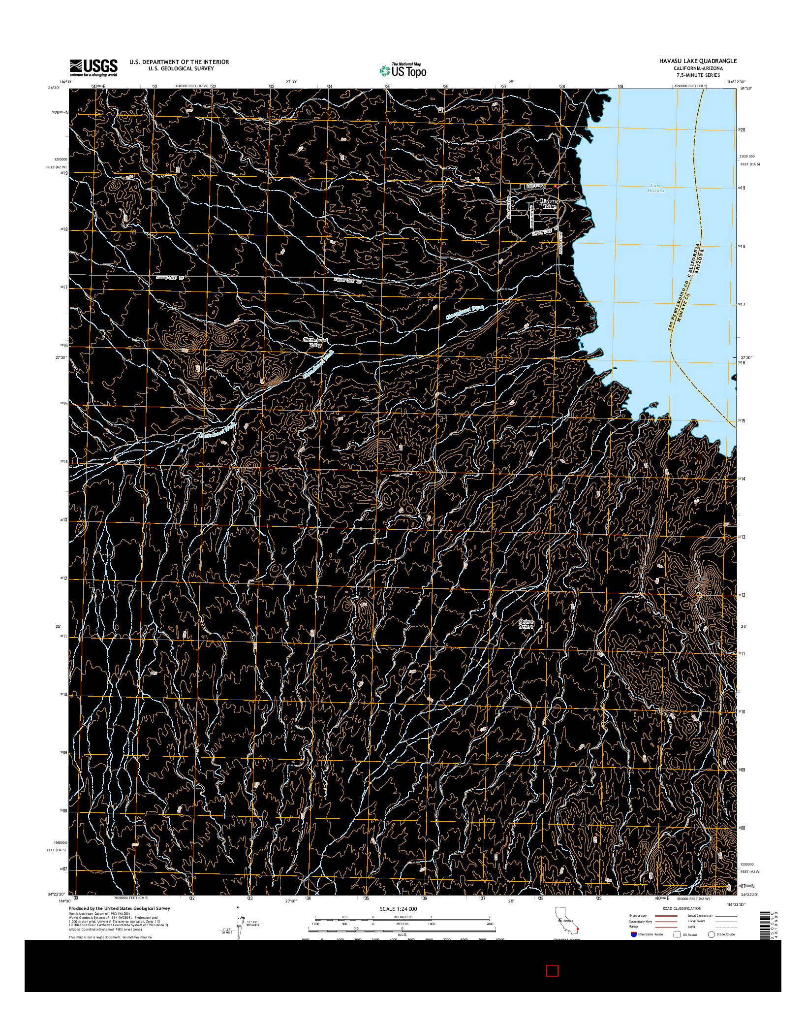USGS US TOPO 7.5-MINUTE MAP FOR HAVASU LAKE, CA-AZ 2015