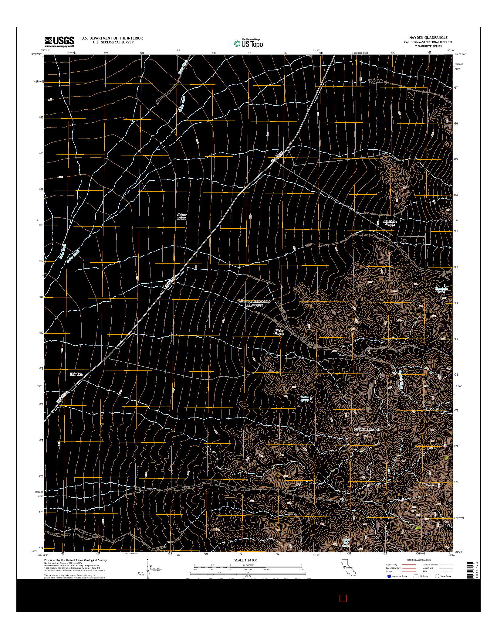 USGS US TOPO 7.5-MINUTE MAP FOR HAYDEN, CA 2015