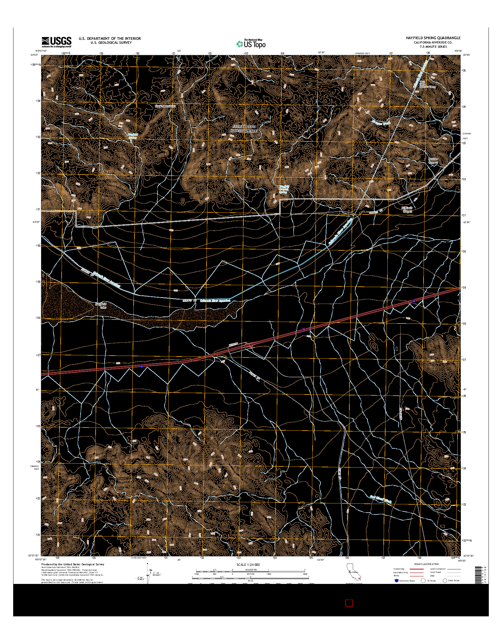 USGS US TOPO 7.5-MINUTE MAP FOR HAYFIELD SPRING, CA 2015