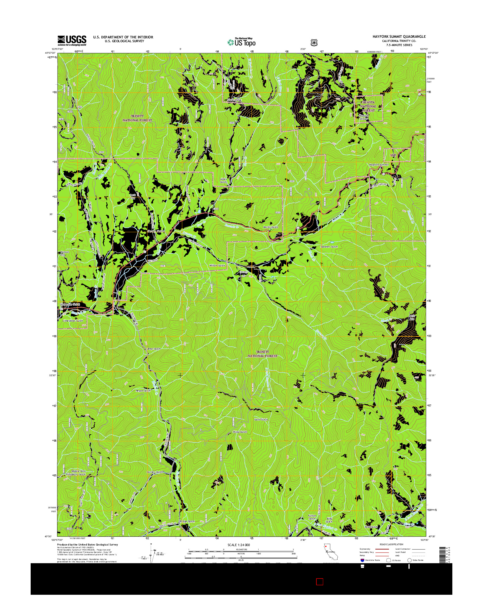 USGS US TOPO 7.5-MINUTE MAP FOR HAYFORK SUMMIT, CA 2015