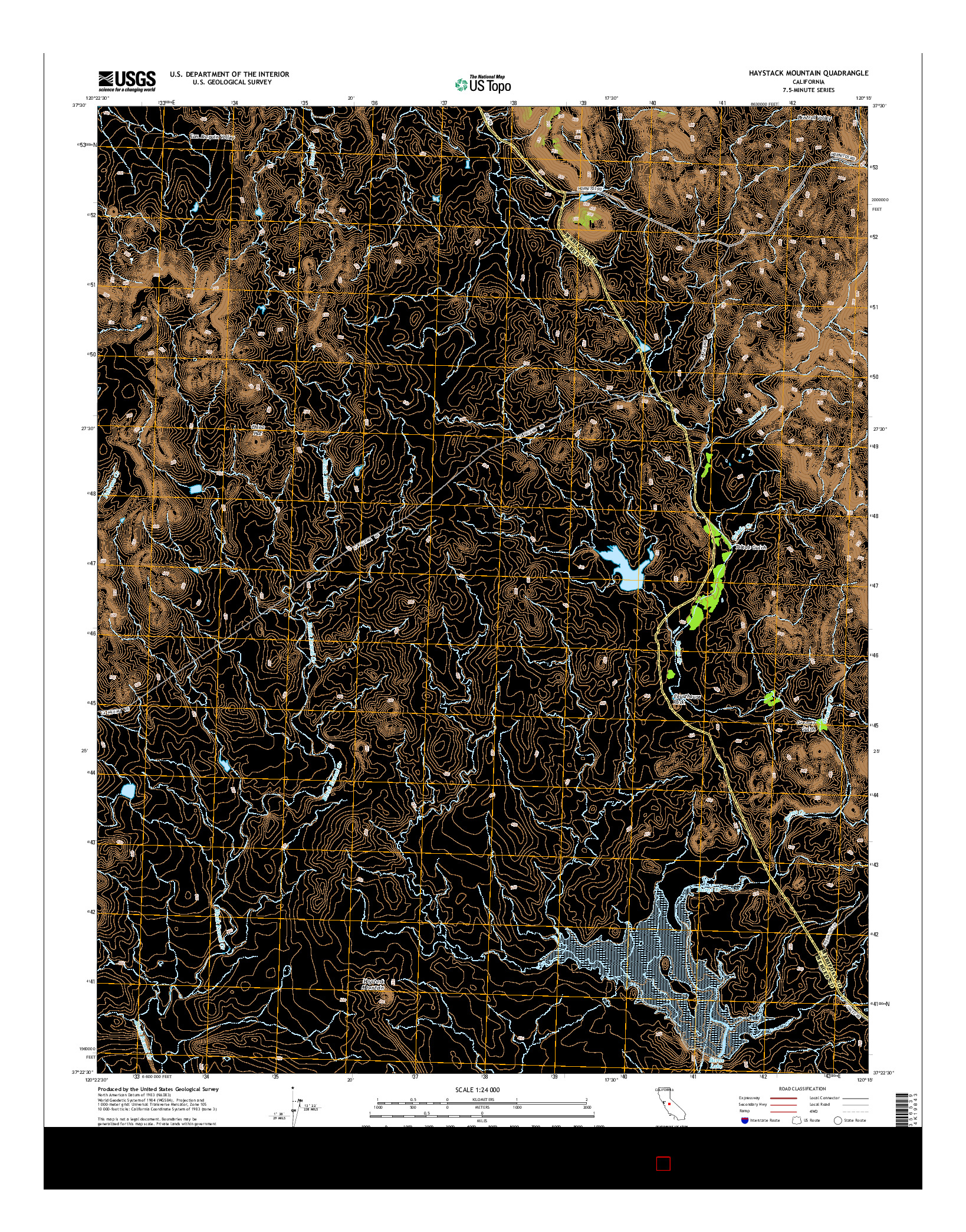 USGS US TOPO 7.5-MINUTE MAP FOR HAYSTACK MOUNTAIN, CA 2015