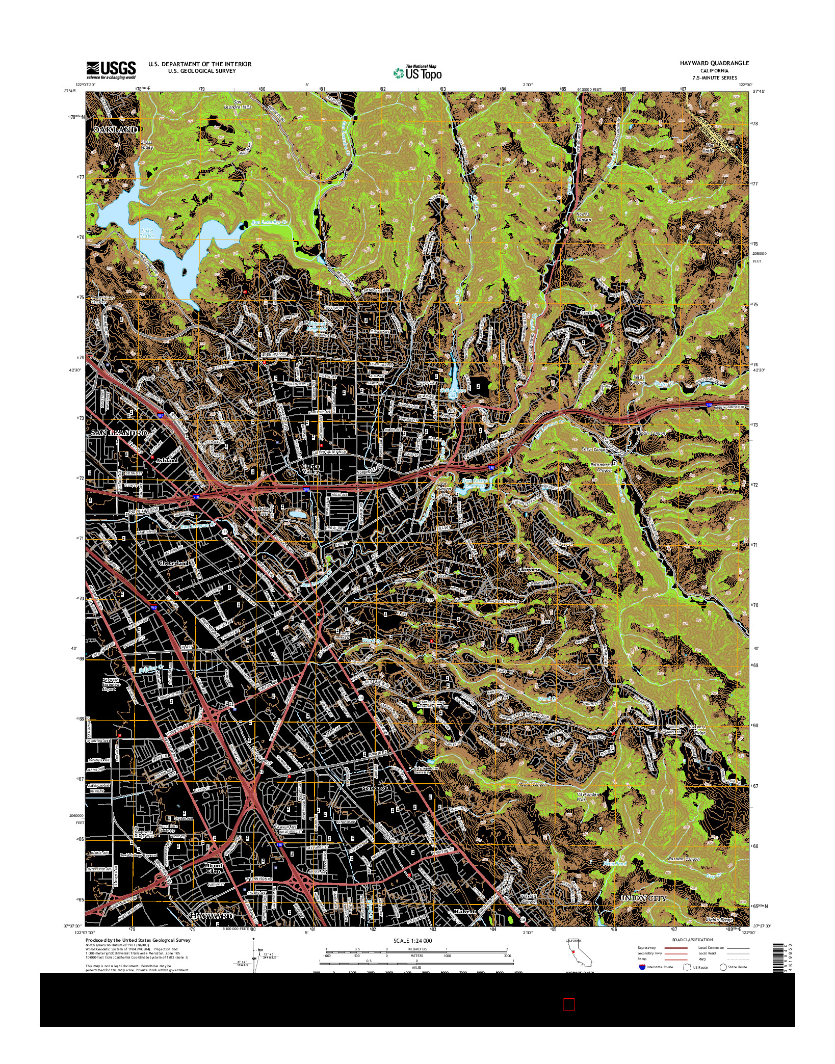 USGS US TOPO 7.5-MINUTE MAP FOR HAYWARD, CA 2015