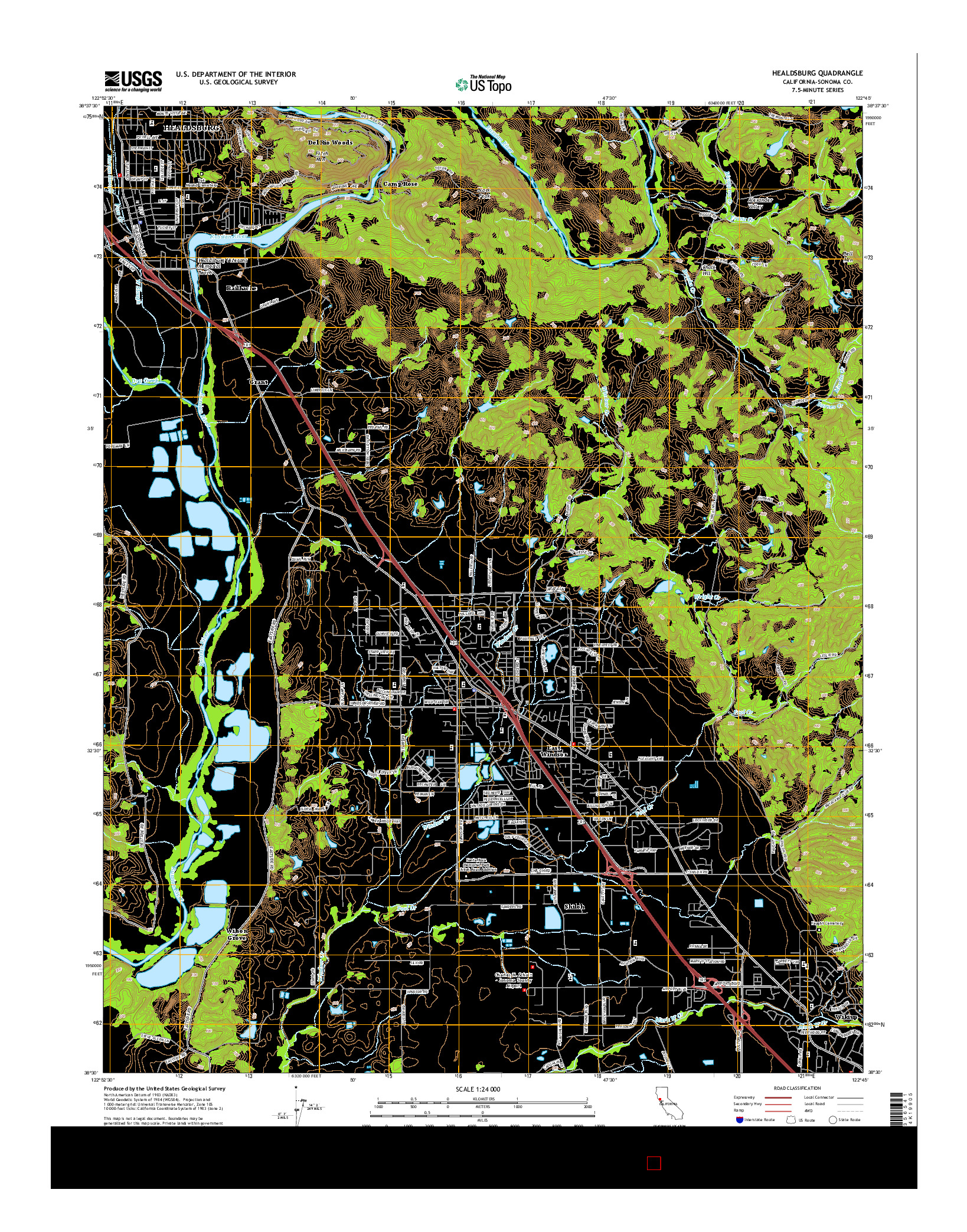 USGS US TOPO 7.5-MINUTE MAP FOR HEALDSBURG, CA 2015